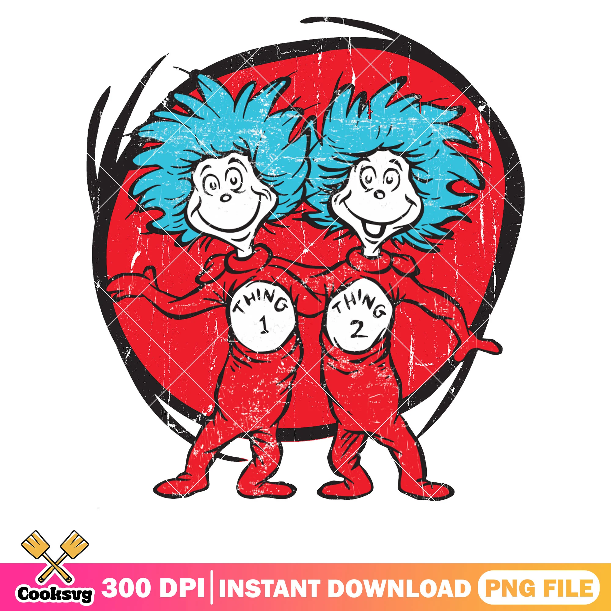 Thing one thing two red dr seuss png, dr seuss thing png