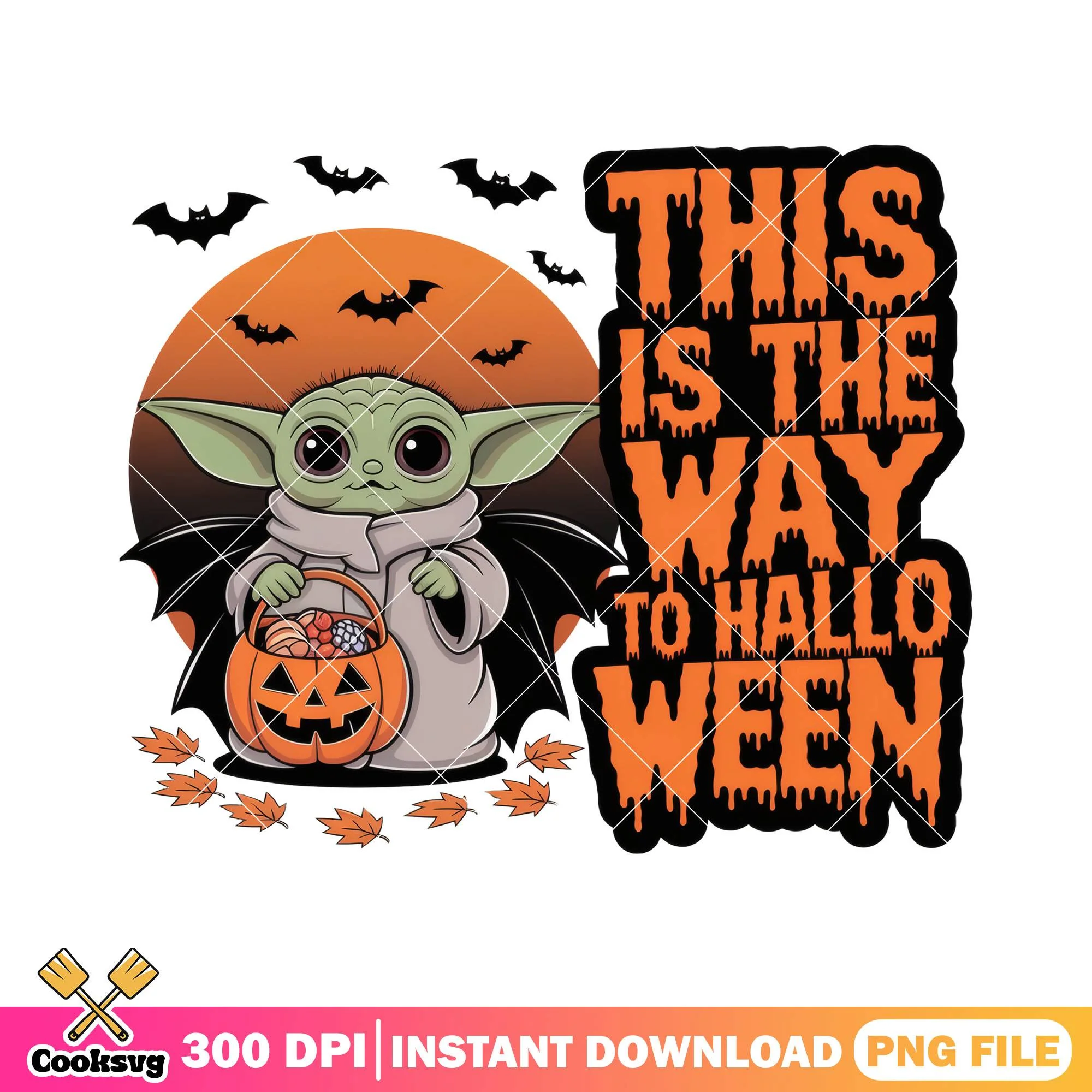 This is the way to halloween png, baby yoda png, happy halloween png
