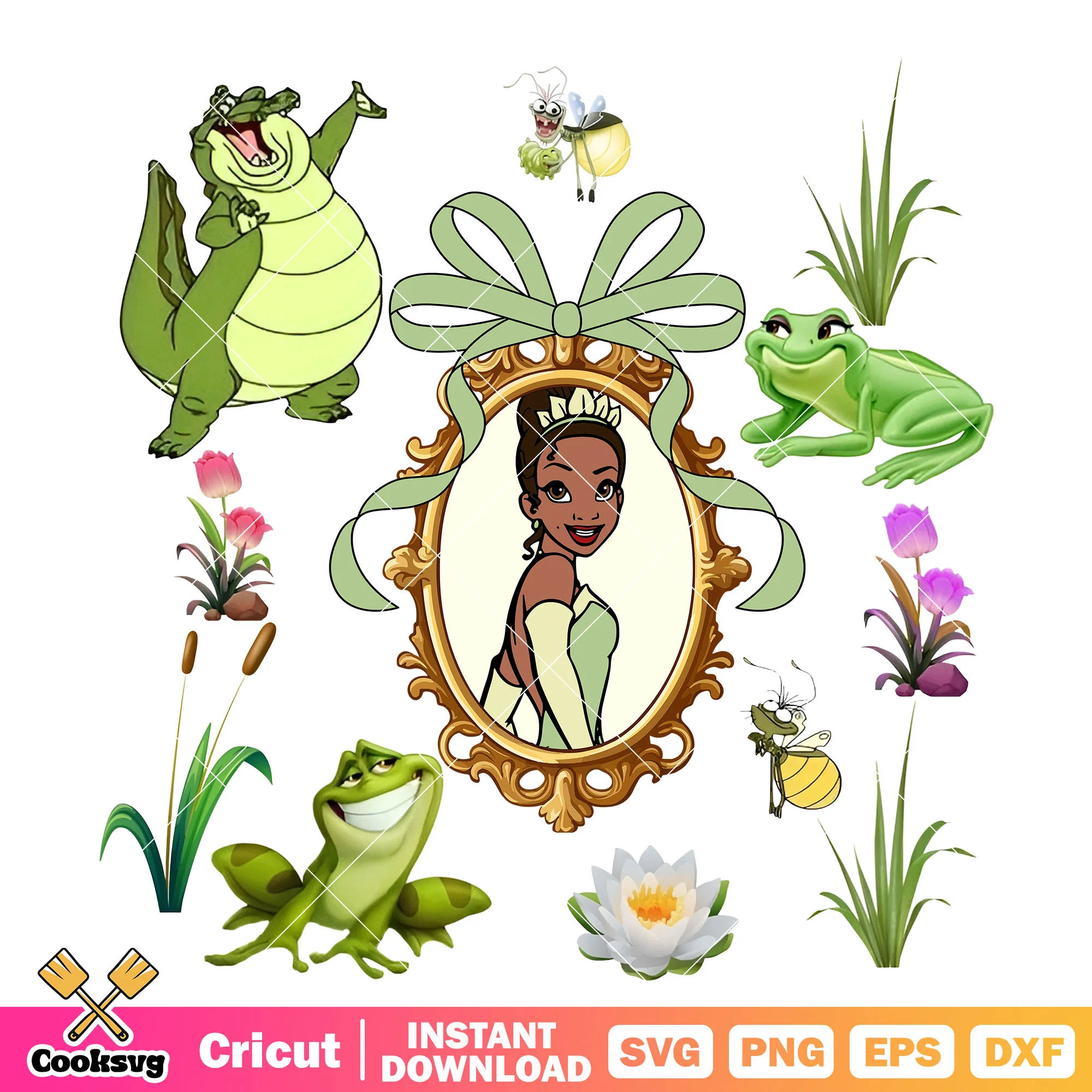 Tiana Princess Disney Mirror PNG, Princess and the Frog Tiana PNG