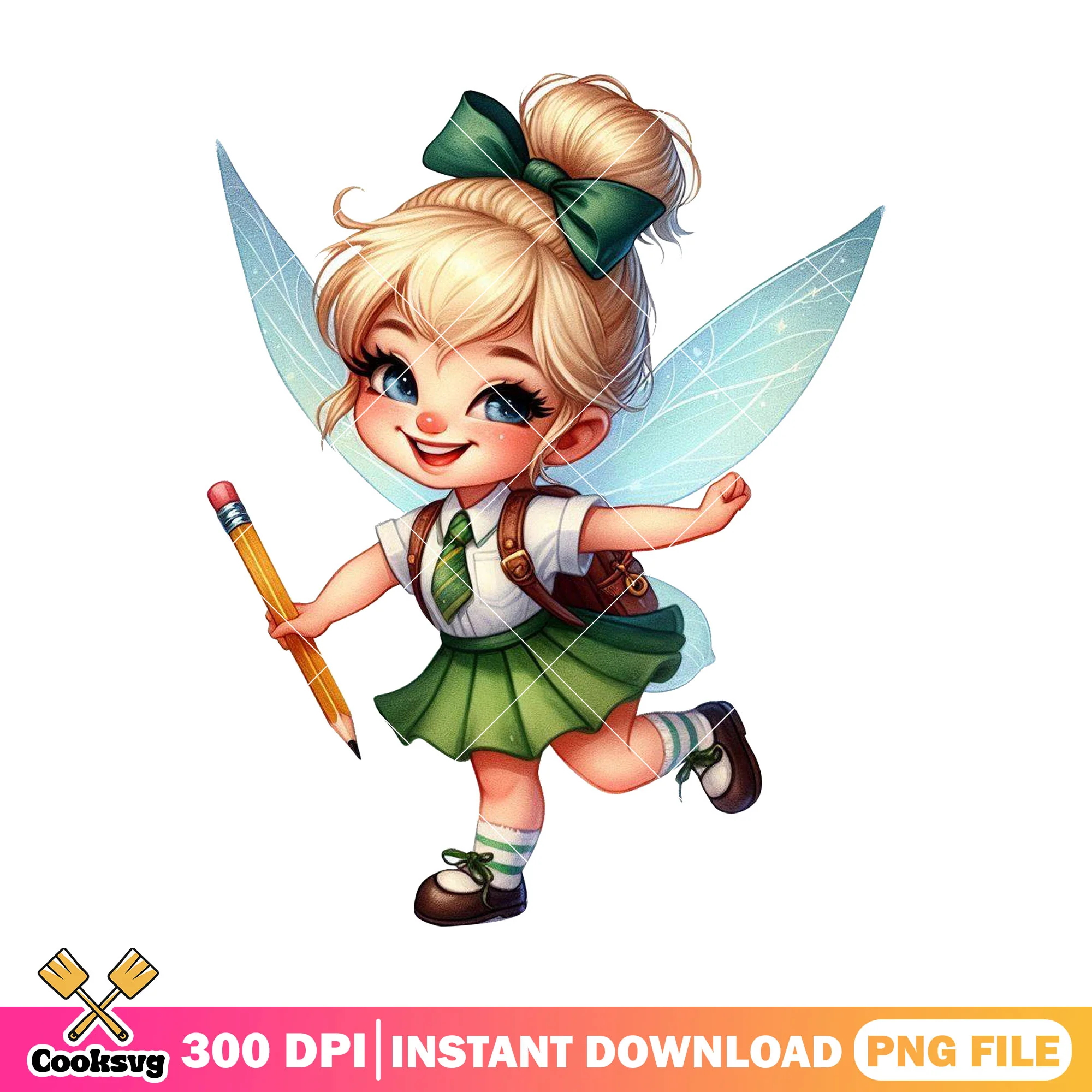 Tinker bell design png, go back to school png, art disney png
