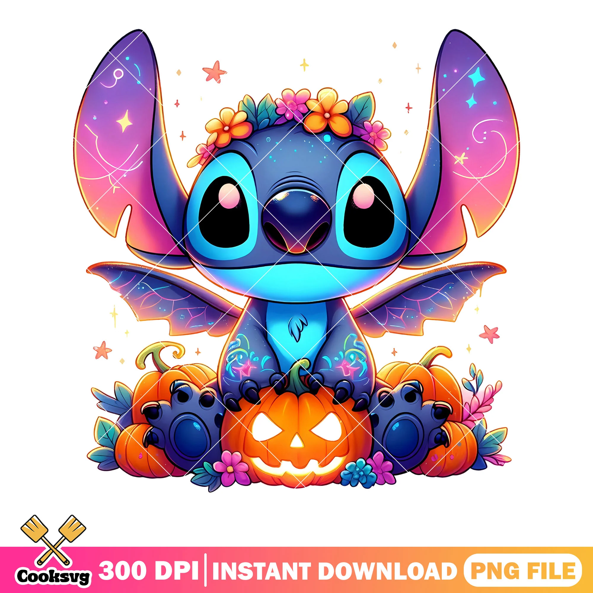 Tiny sittch character png, disney halloween png, jack o lantern png