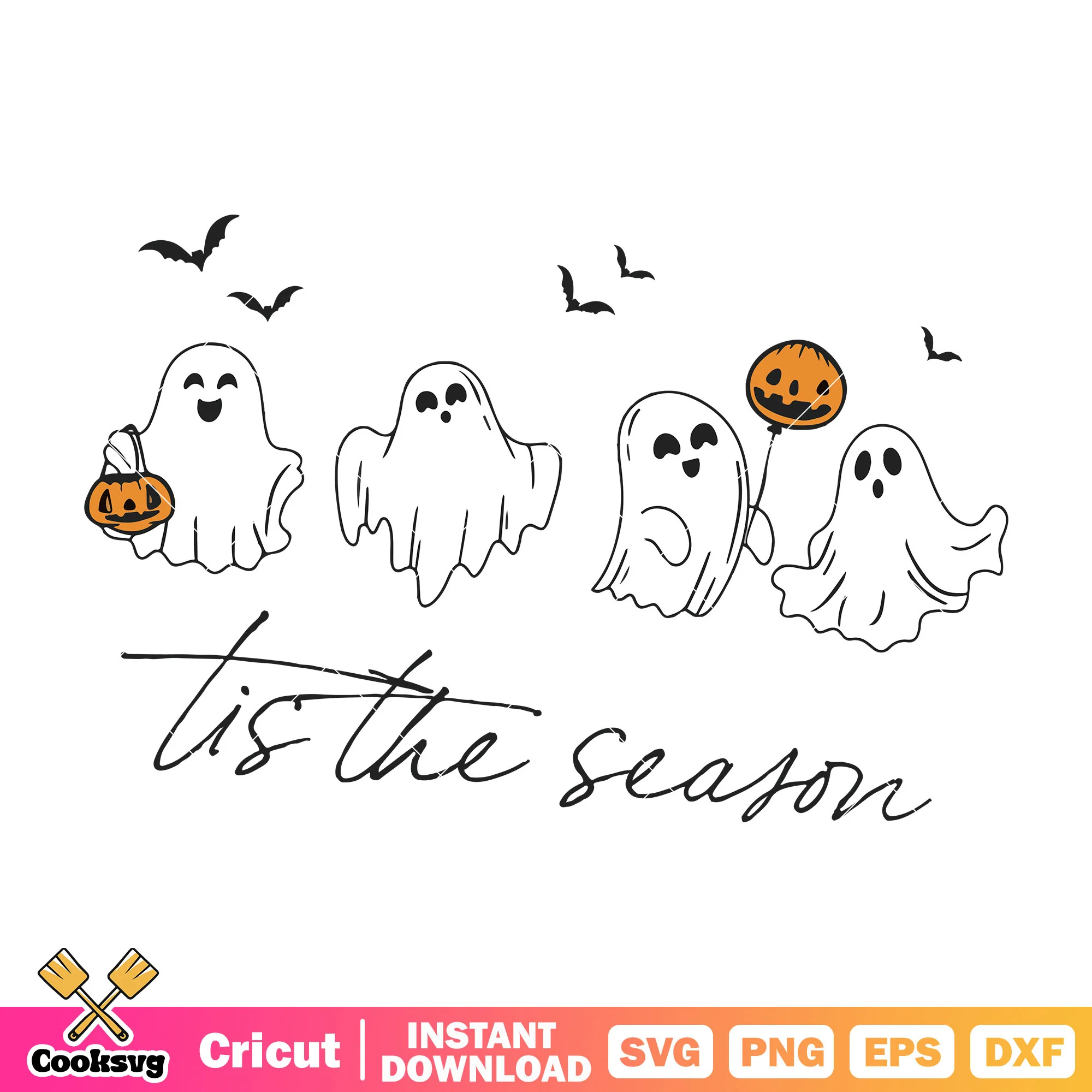 Tis the ghost season svg, halloween season svg, ghost halloween svg