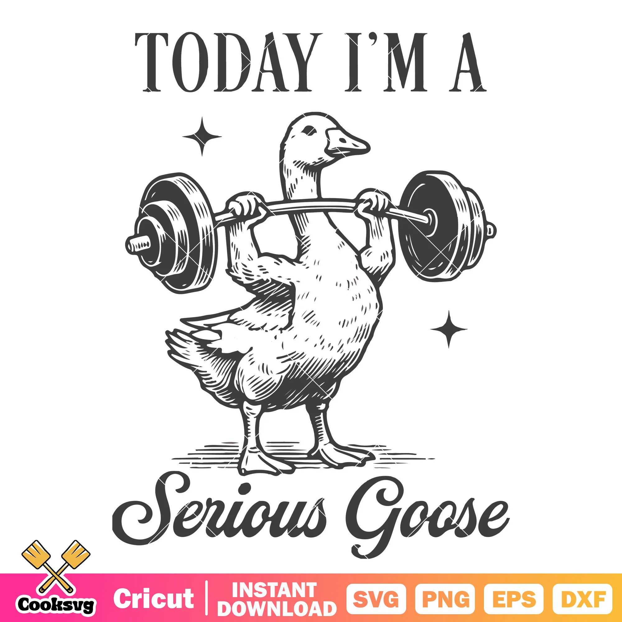 Today Im a serious gymbro goose svg, today i'm a serious goose svg