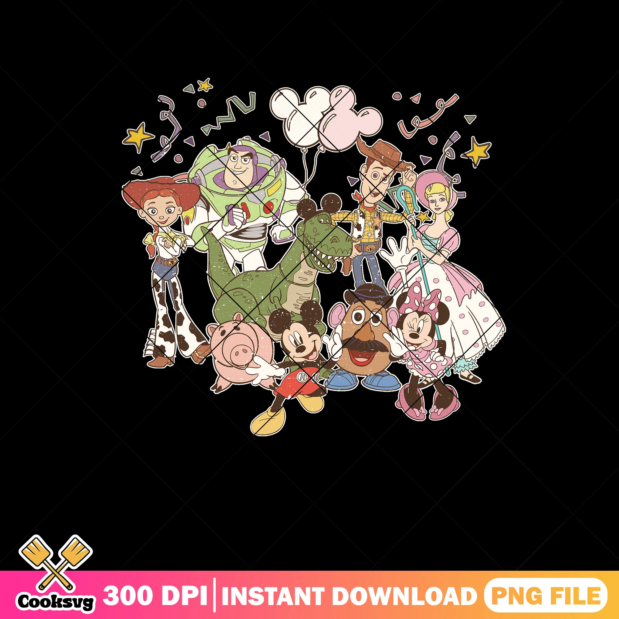 Toy Story and Mickey Characters PNG, Toy Story Characters PNG