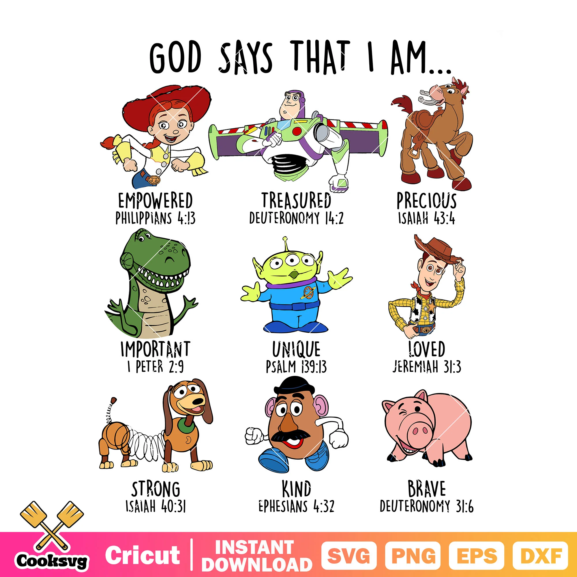 Toy Story God Says That I Am PNG, God Says I Am PNG, Toy Story Disney PNG