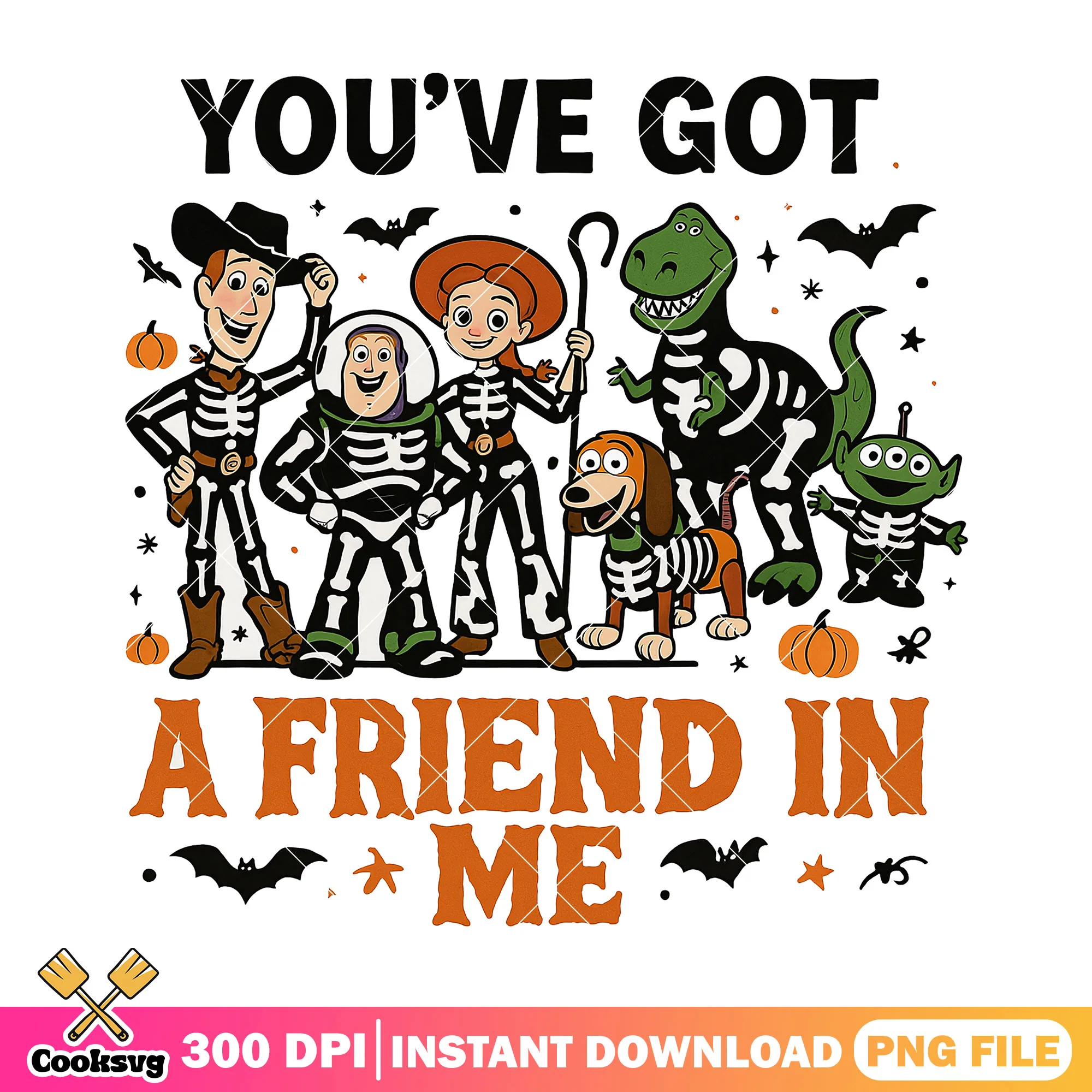 Toy story skeleton outfit png, happy halloween png, disney art png