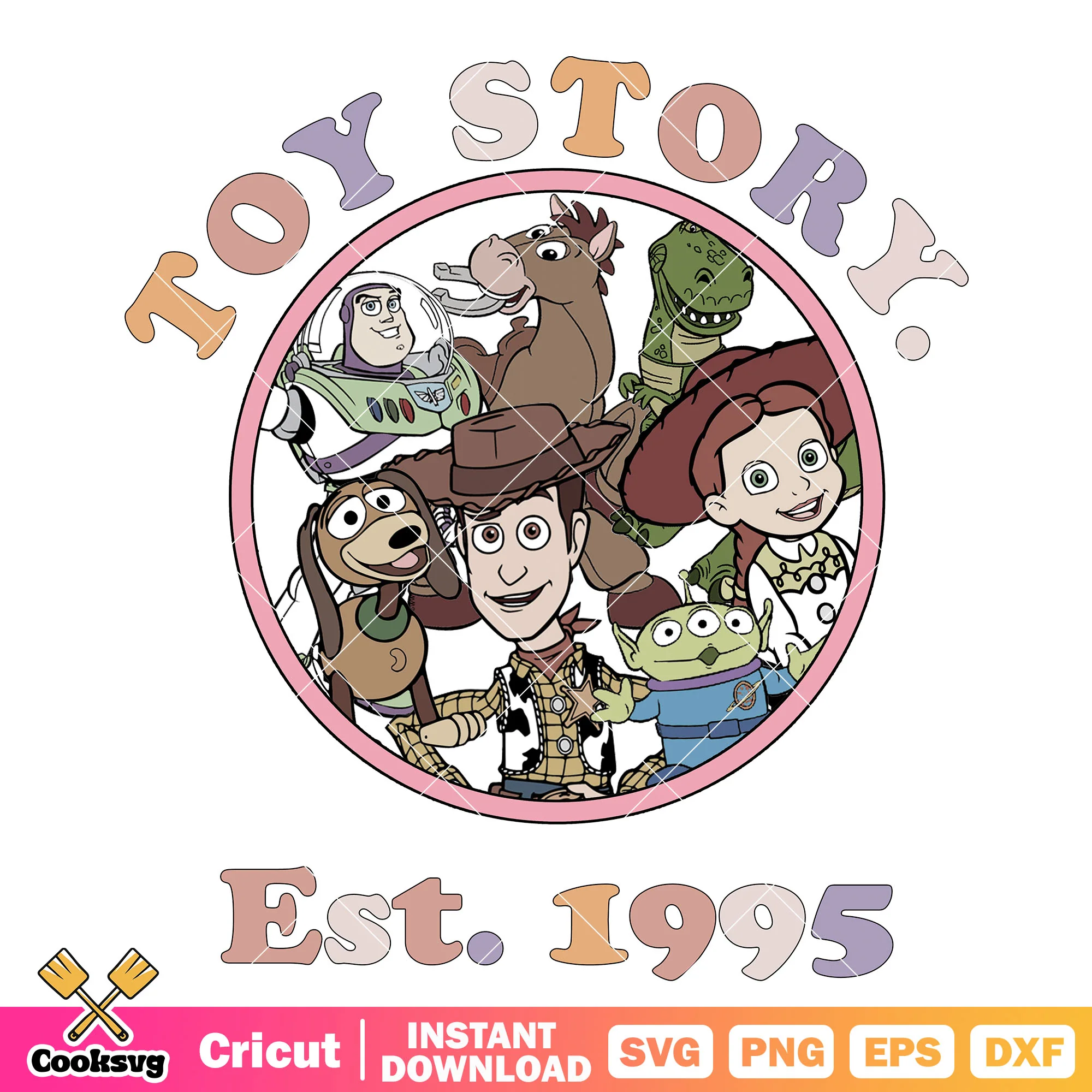 Toy Story Vintage EST 1995 PNG, Toy Story PNG, Vintage Disney PNG