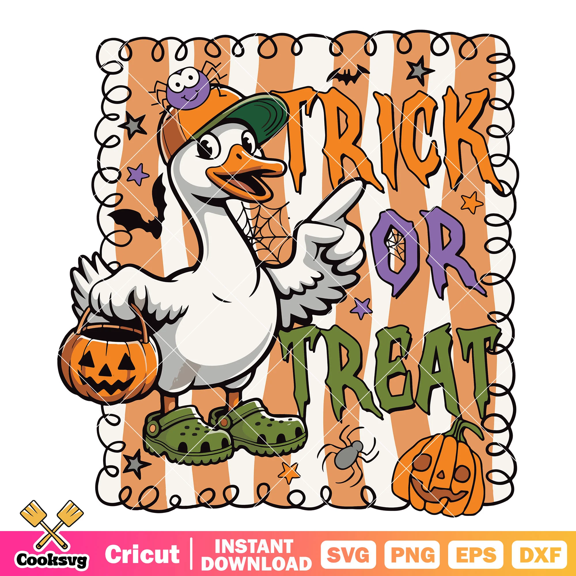 Trick or treat silly goose svg, silly goose svg, trick or treat svg