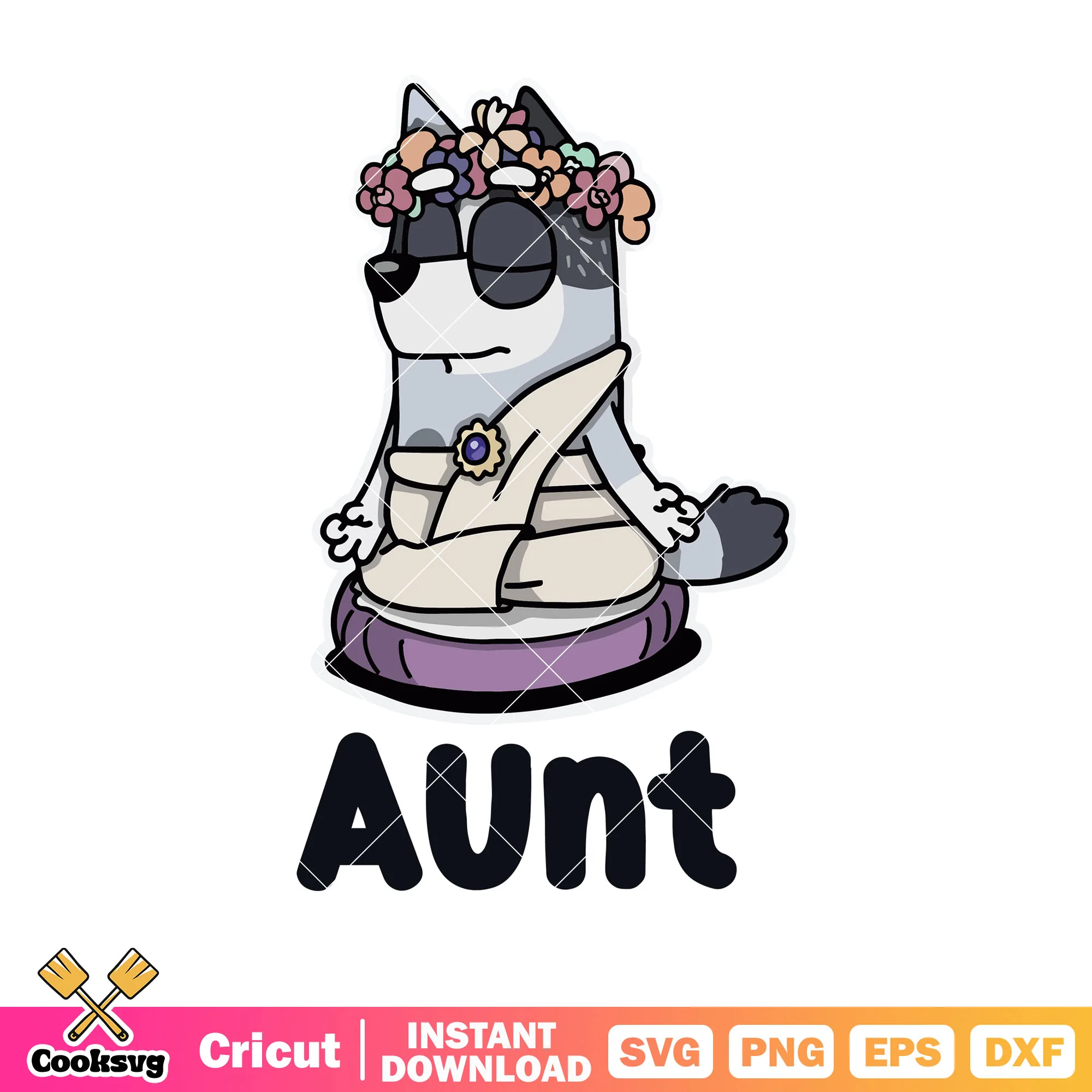 Trixie aunt bluey dog cartoon svg, bluey costume svg, bluey episodes svg