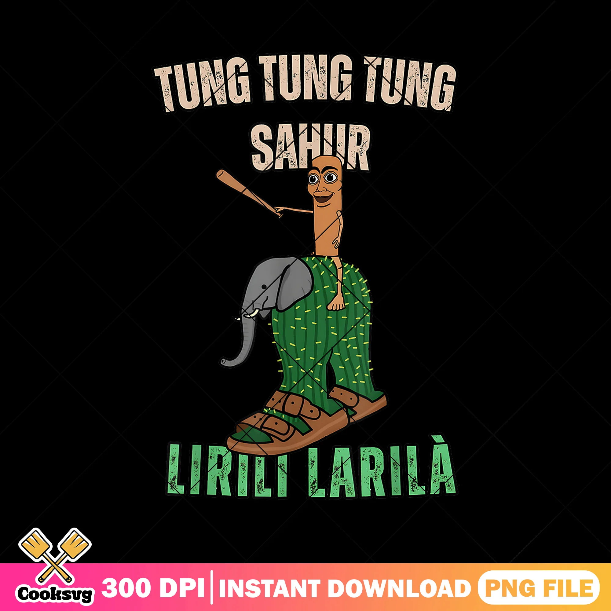 Tung tung sahur and lirili larila png, italian brainrot png