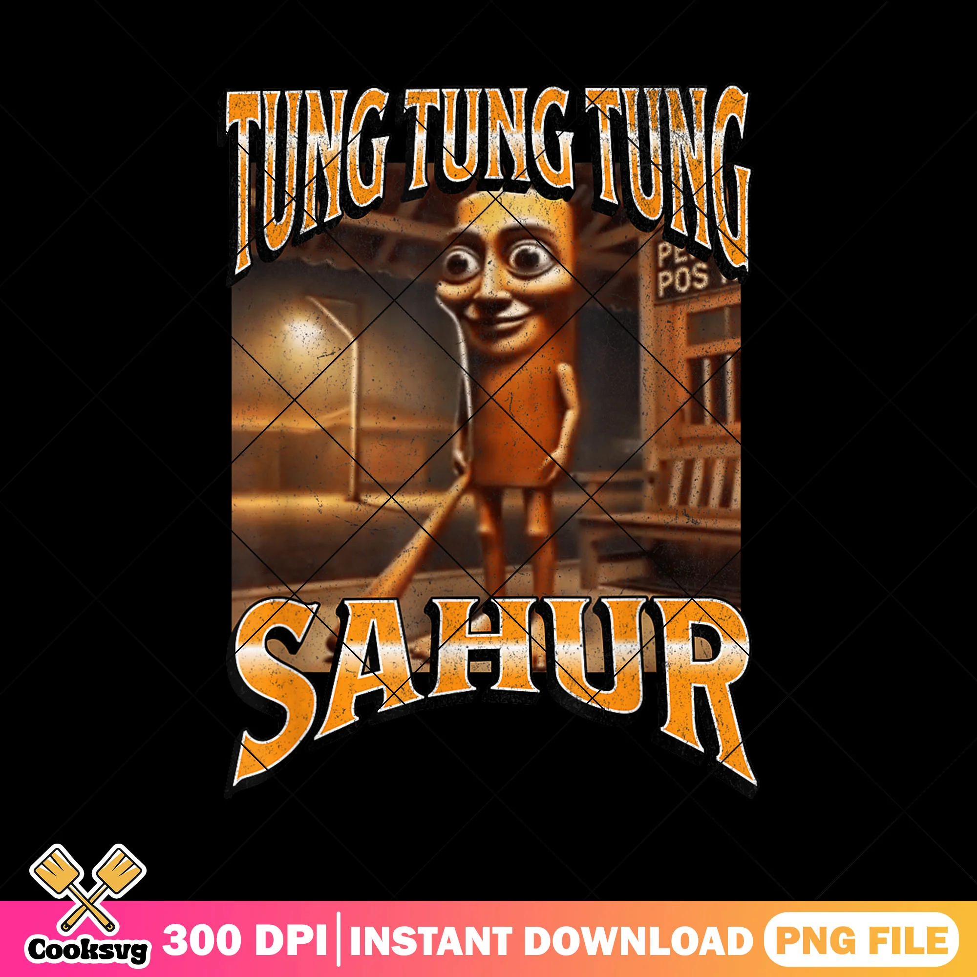 Tung tung tung sahur funny png, italia brainrot png, funny meme png