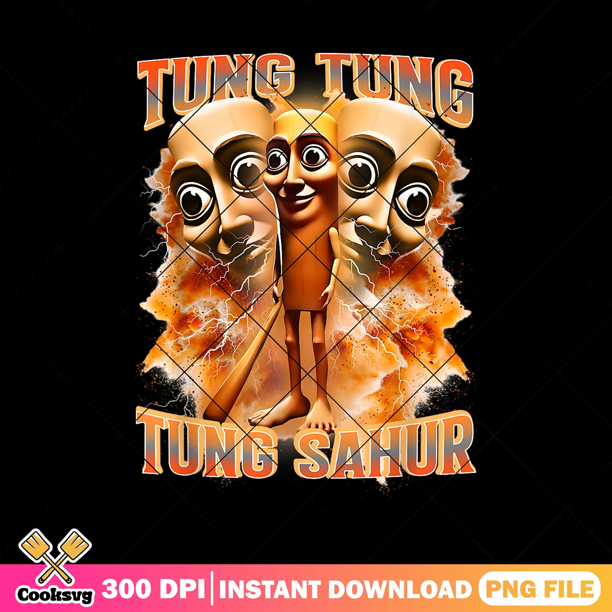 Tung tung tung sahur tik tok png, italia brainrot png, funny meme png