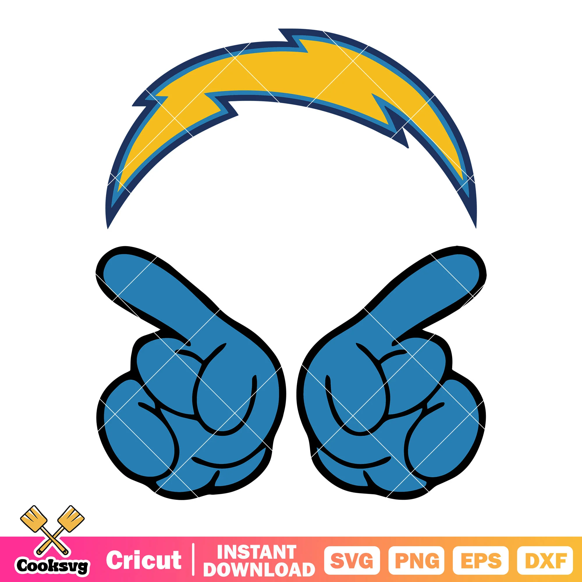 Two finger blue svg, los angeles chargers svg, football nfl svg