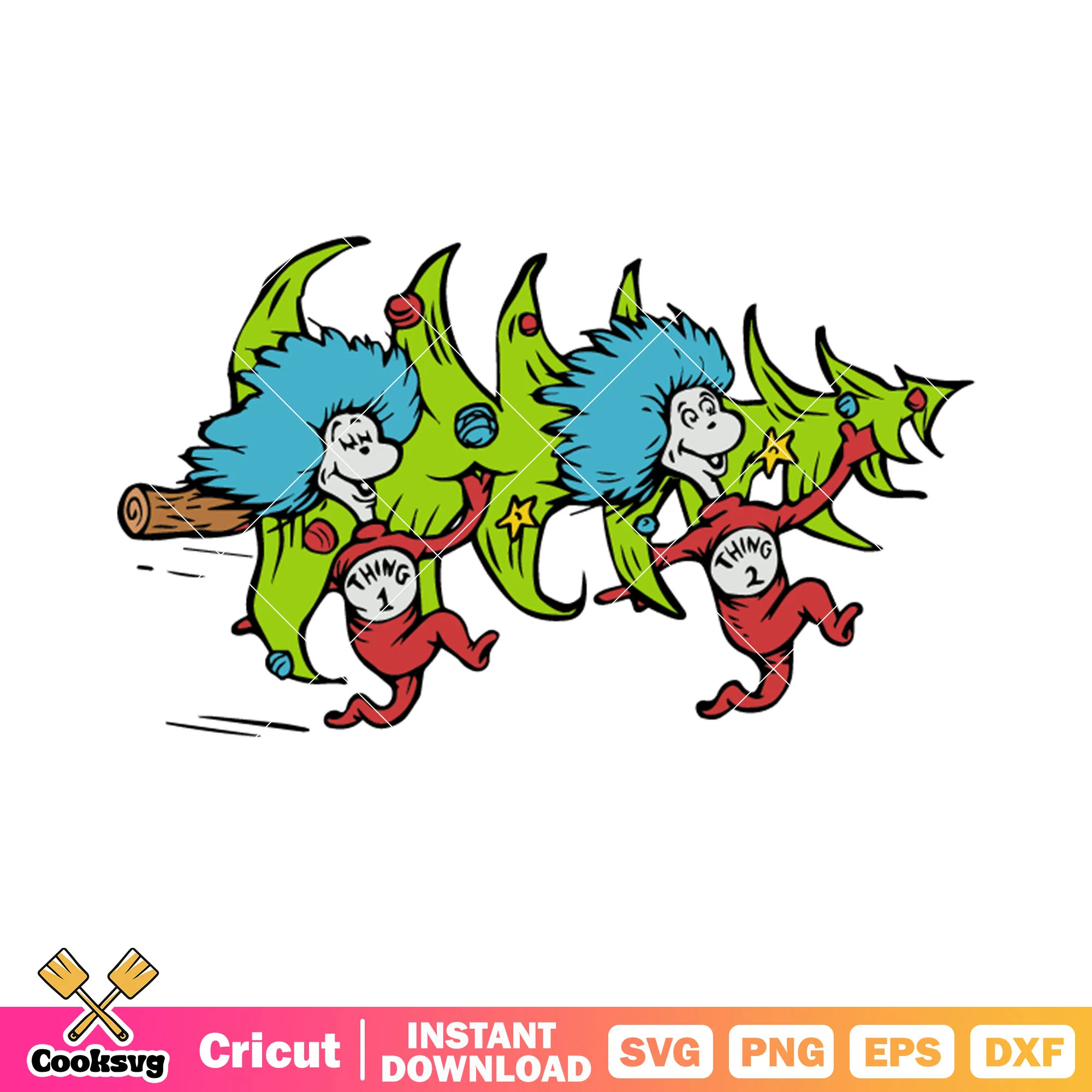 Two thing read pijama svg, christmas tree svg, blue fluffy hair svg