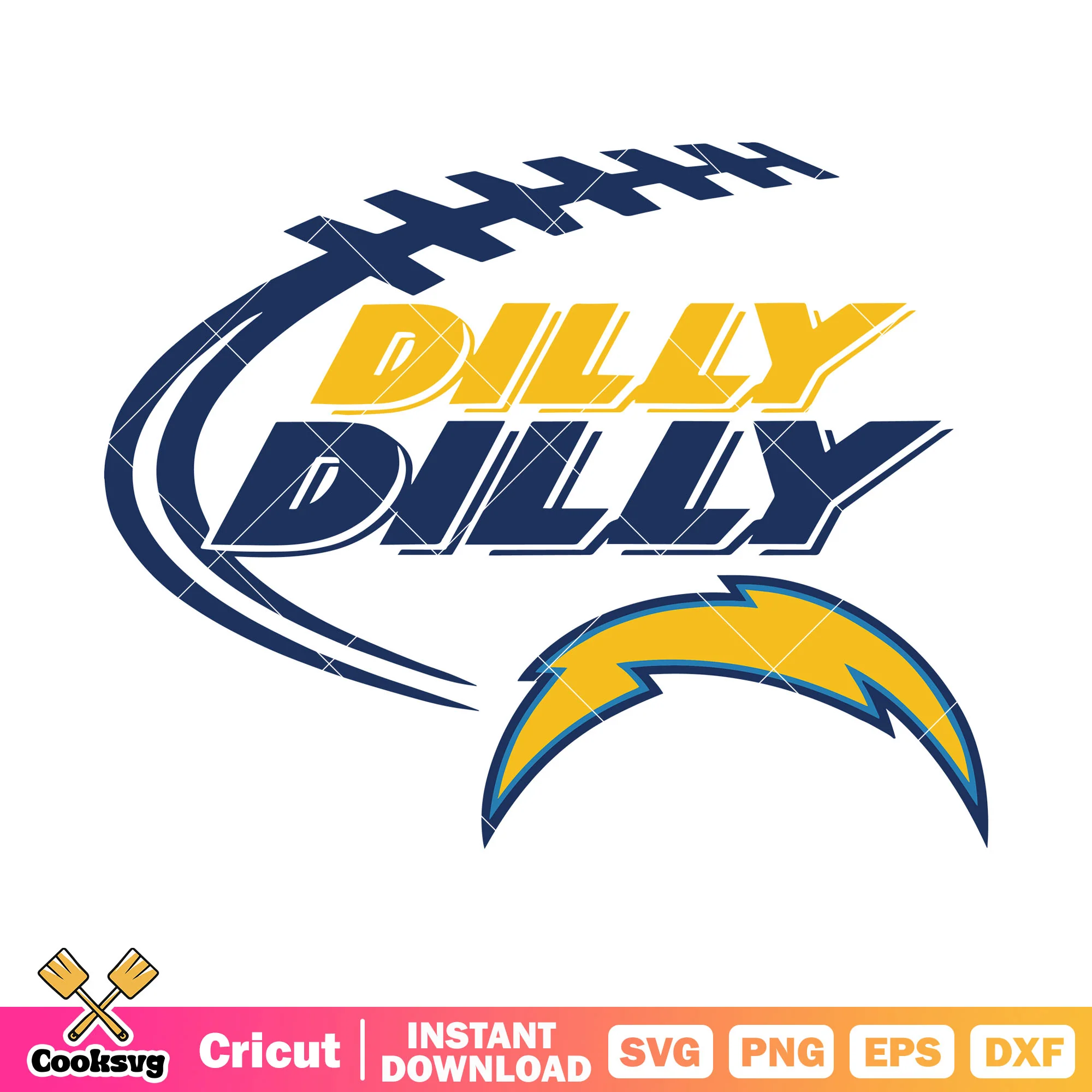 Usa football thunder svg, chargers svg, la chargers svg