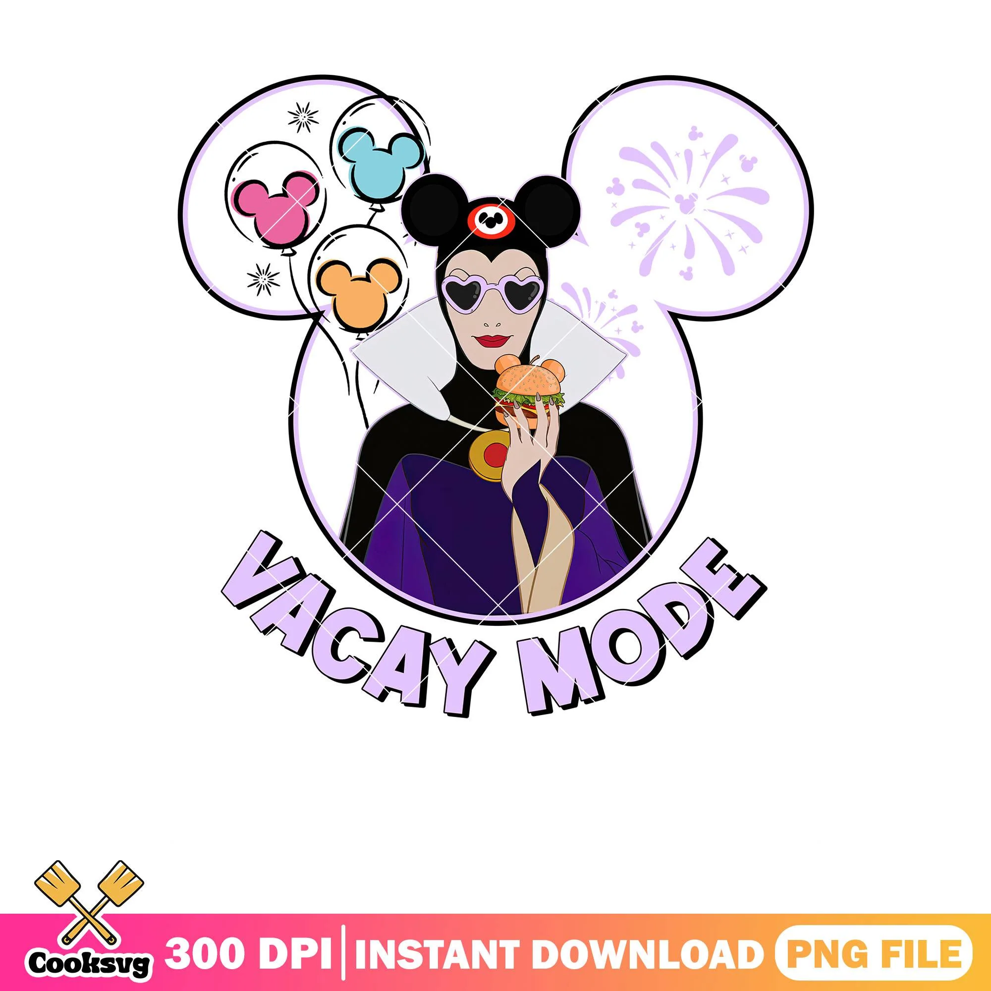 Vacay mode evil queen png, disney villain png, disney tour png