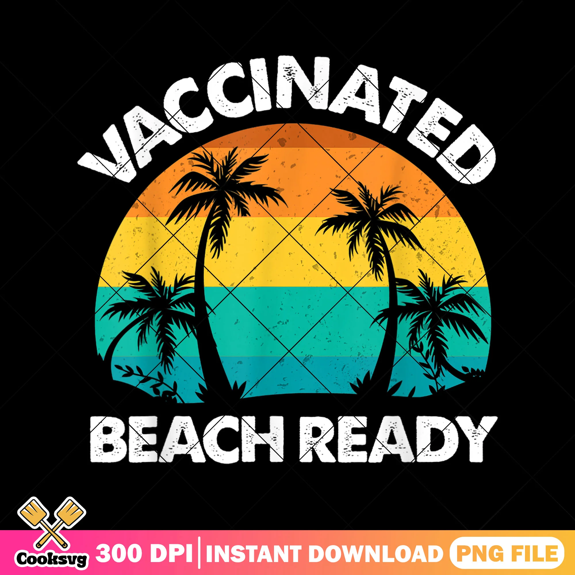 Vaccinated beach ready summer png, beach ready png, summer beach png