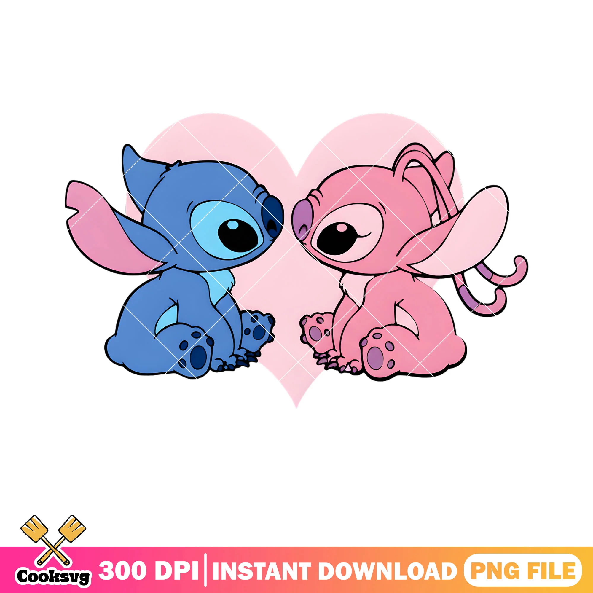 Valentine disney vibes png, valentine heart png, lilo and stitch png