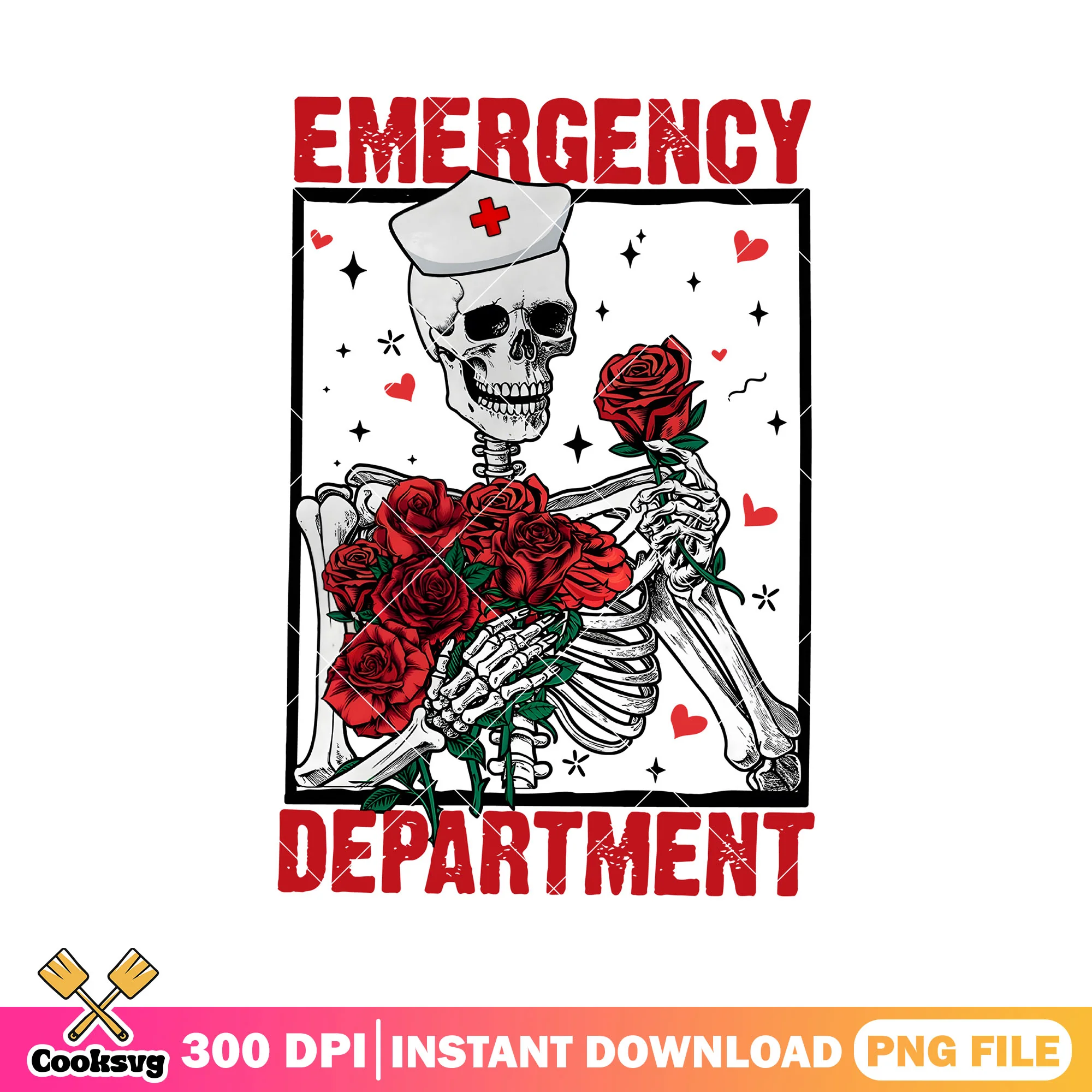 Valentine emergency department png, skeleton valentine png