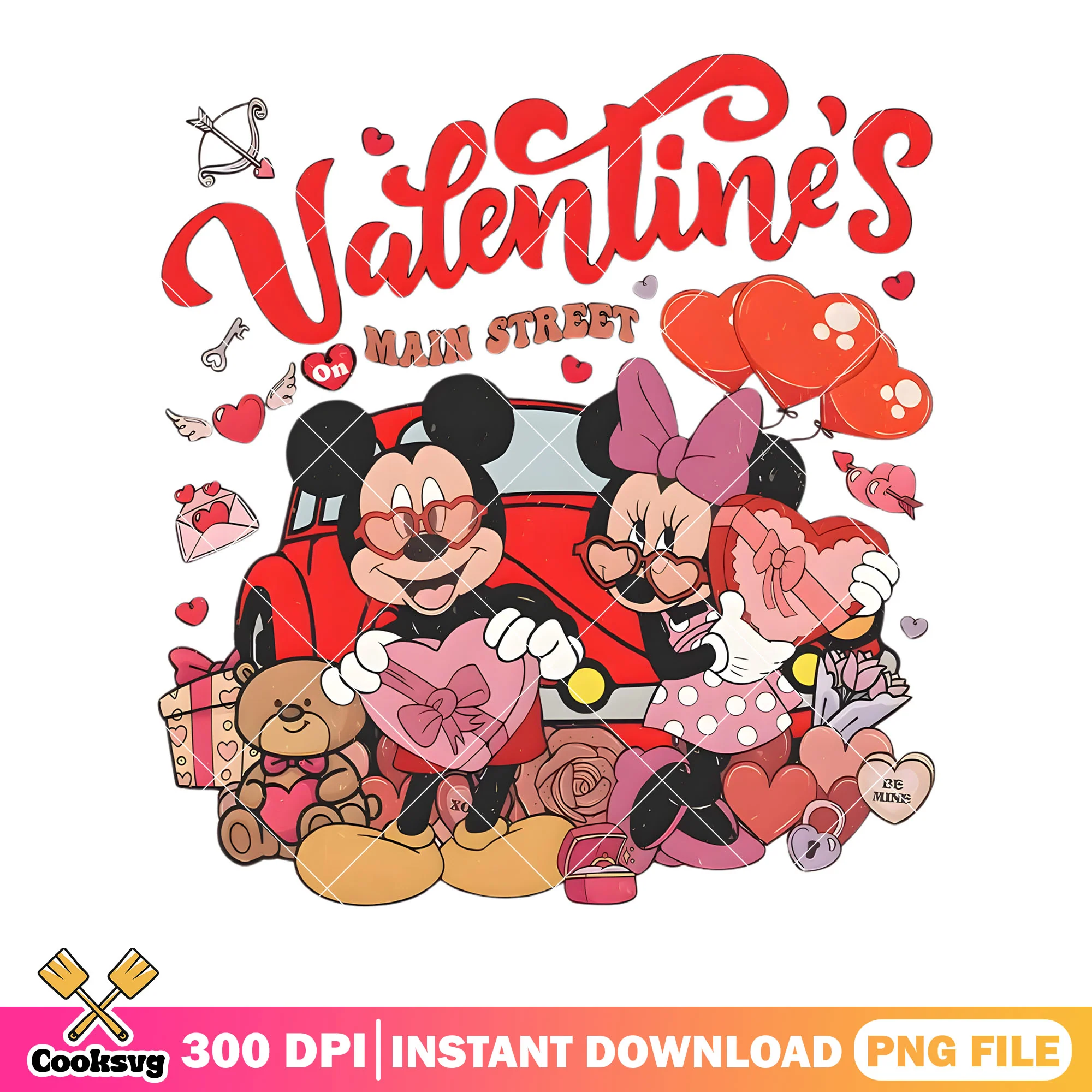 Valentine main street png, happy valentine day png, disney png