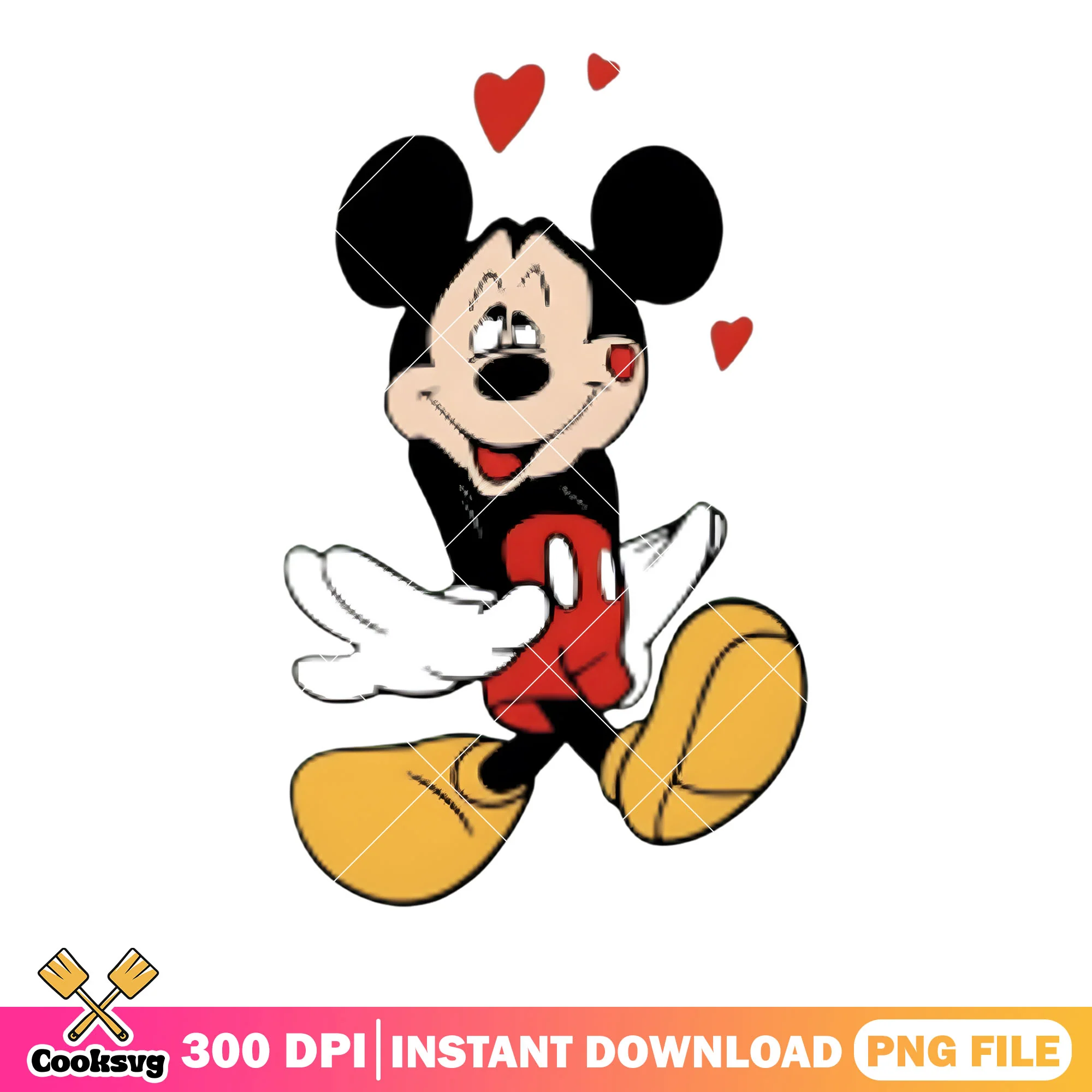 Valentine mickey heart png, valentine poster png, mickey mouse png