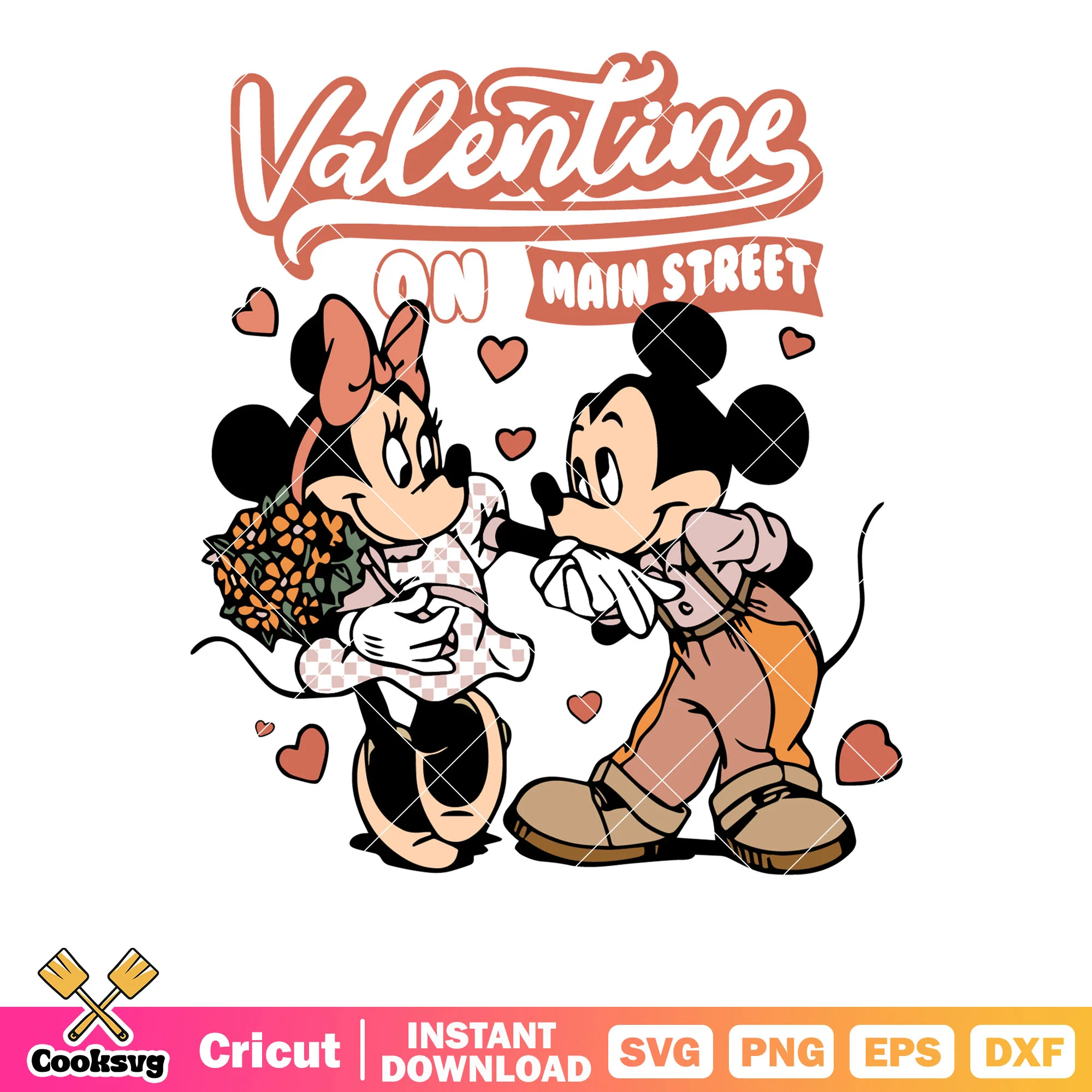 Valentine on main street mickey svg, mickey valentine svg