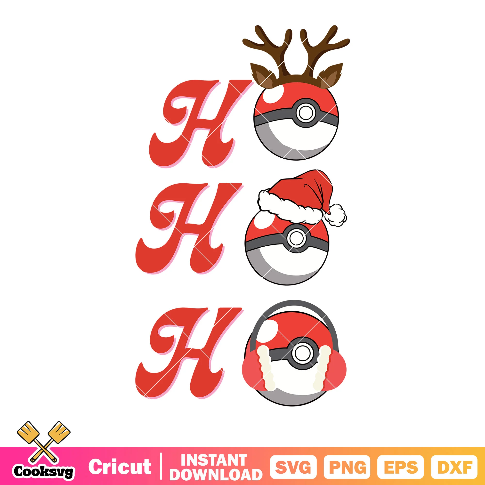 Velvet antler pokeball svg, santa claus hat svg, red haedphone svg