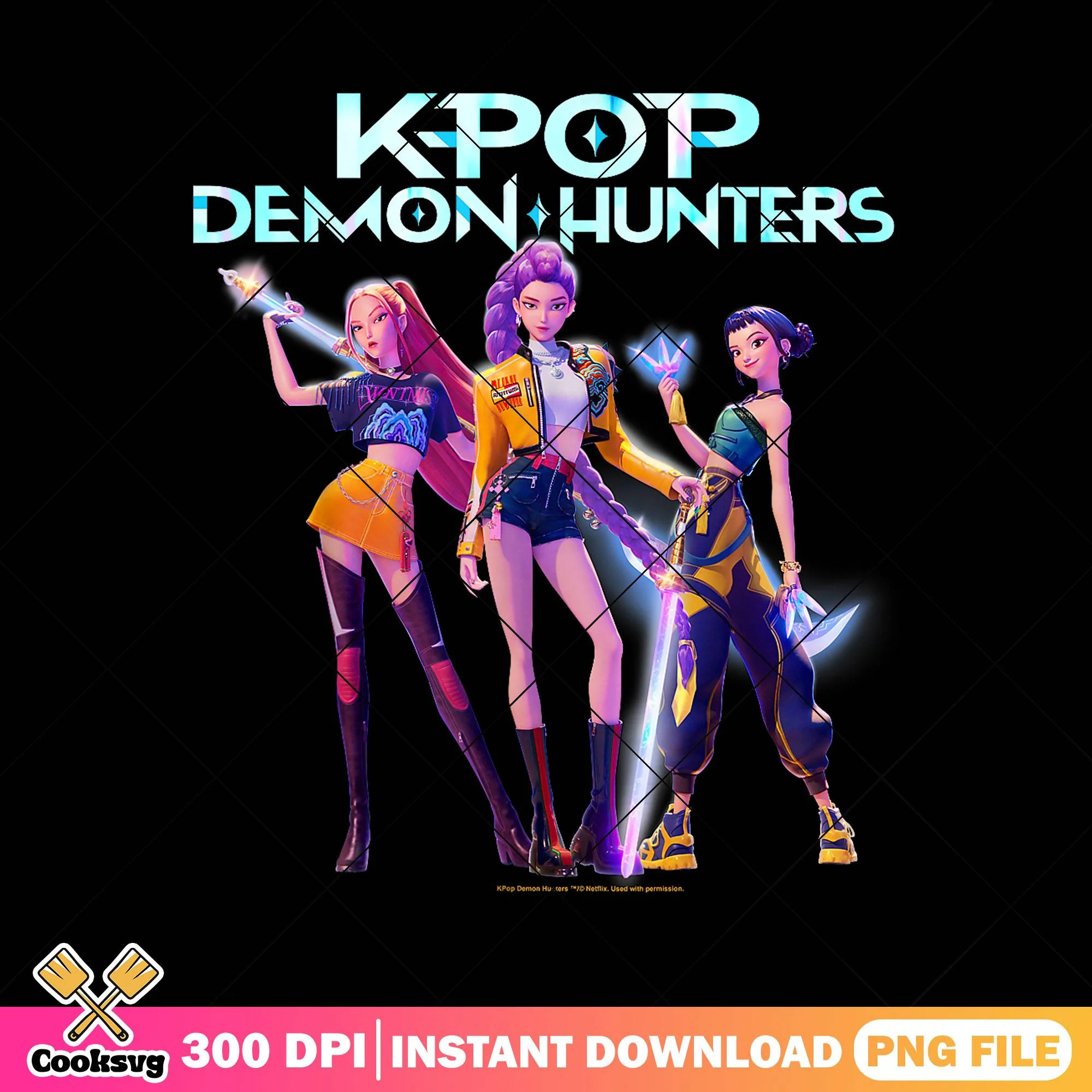 Vibrant logo kpop girl png, huntrix logo png, huntrix band png