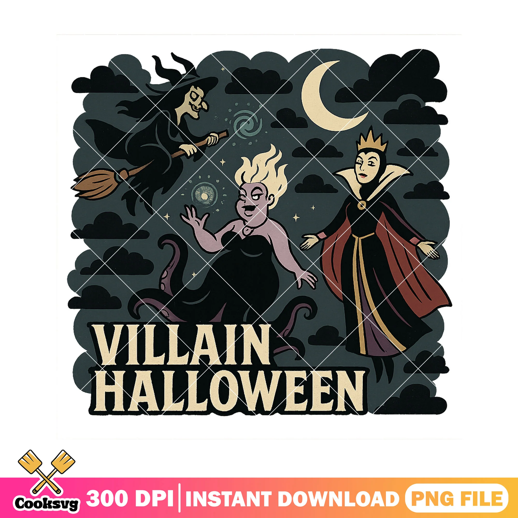 Villain halloween disney characters design png, disney halloween png