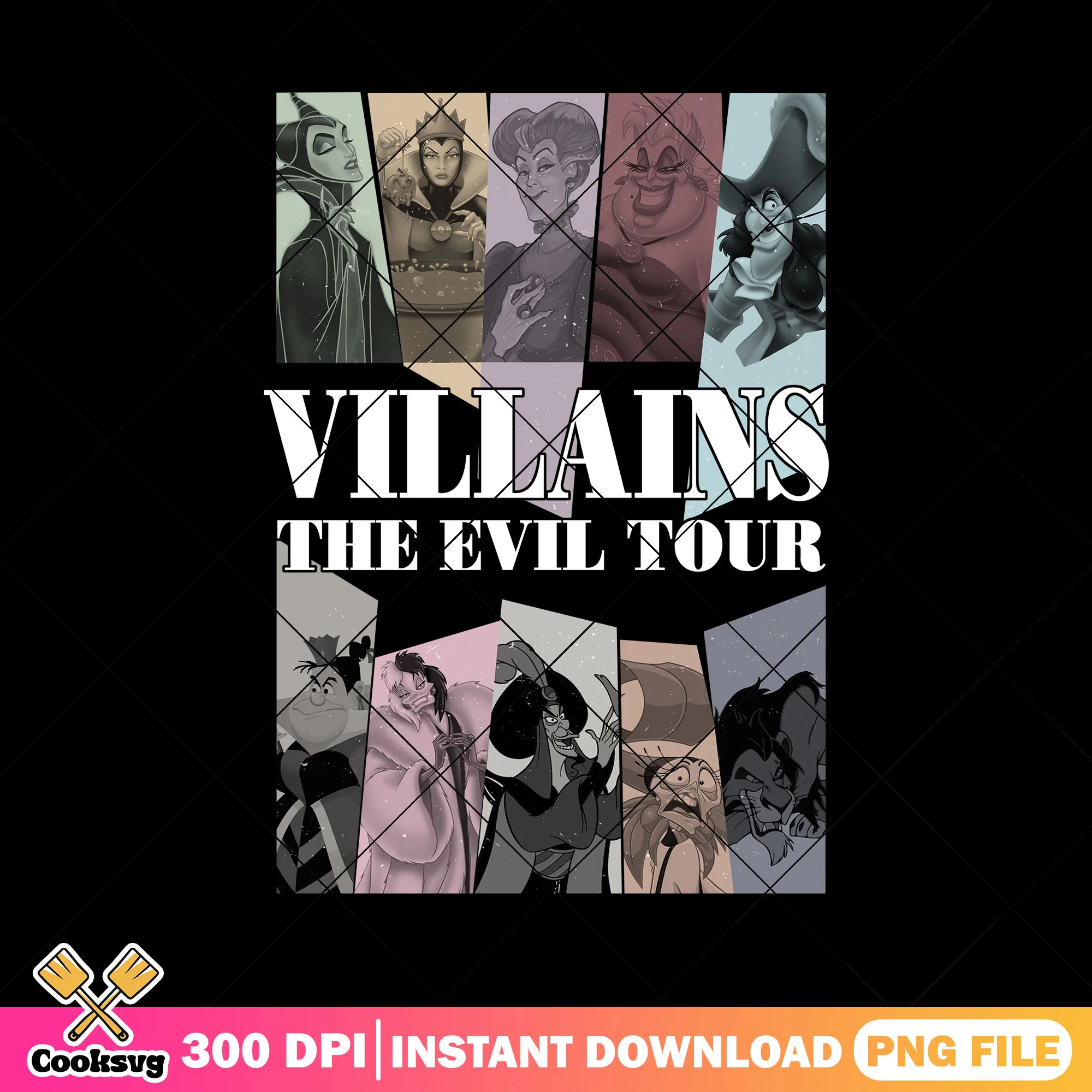 Villains disney design png, halloween idea png, disney world png