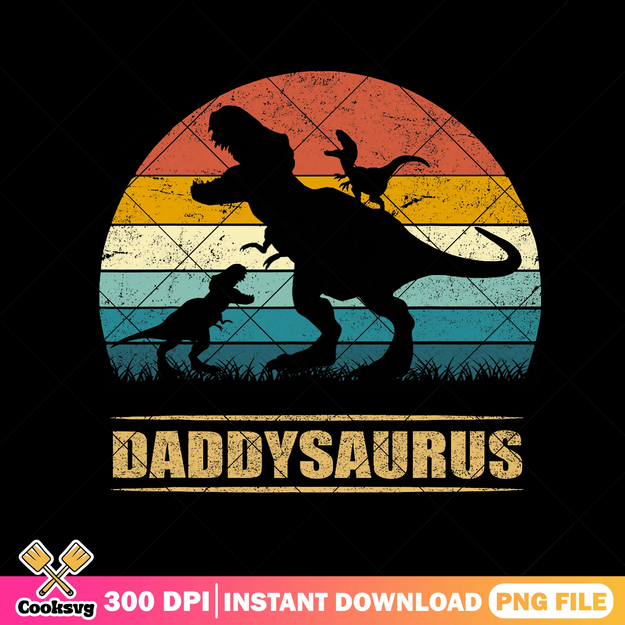 Vintage daddysaurus png, papasaurus png, fathers day png, retro dad png