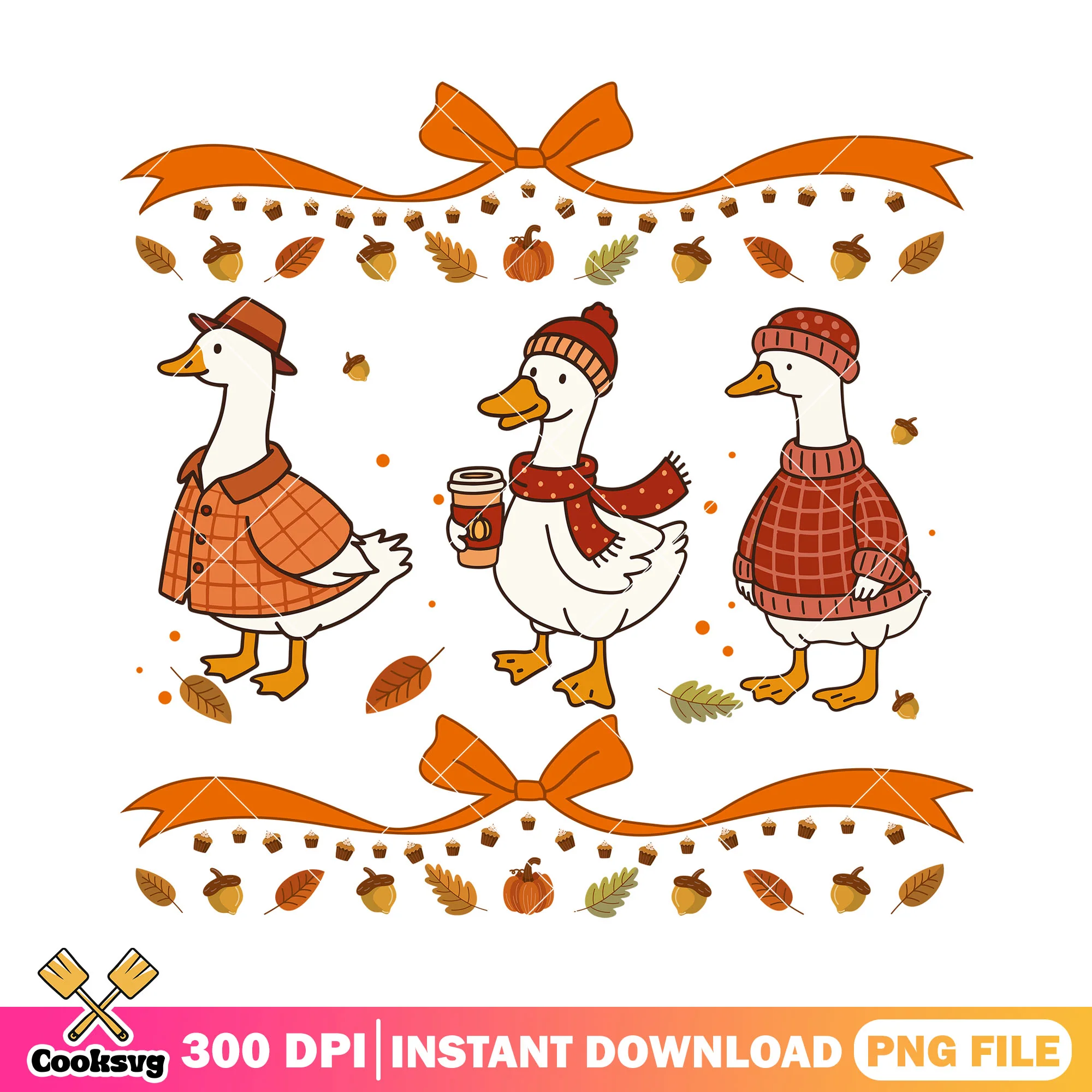 Vintage goose on autumn season png, autumn fall png, the goose png