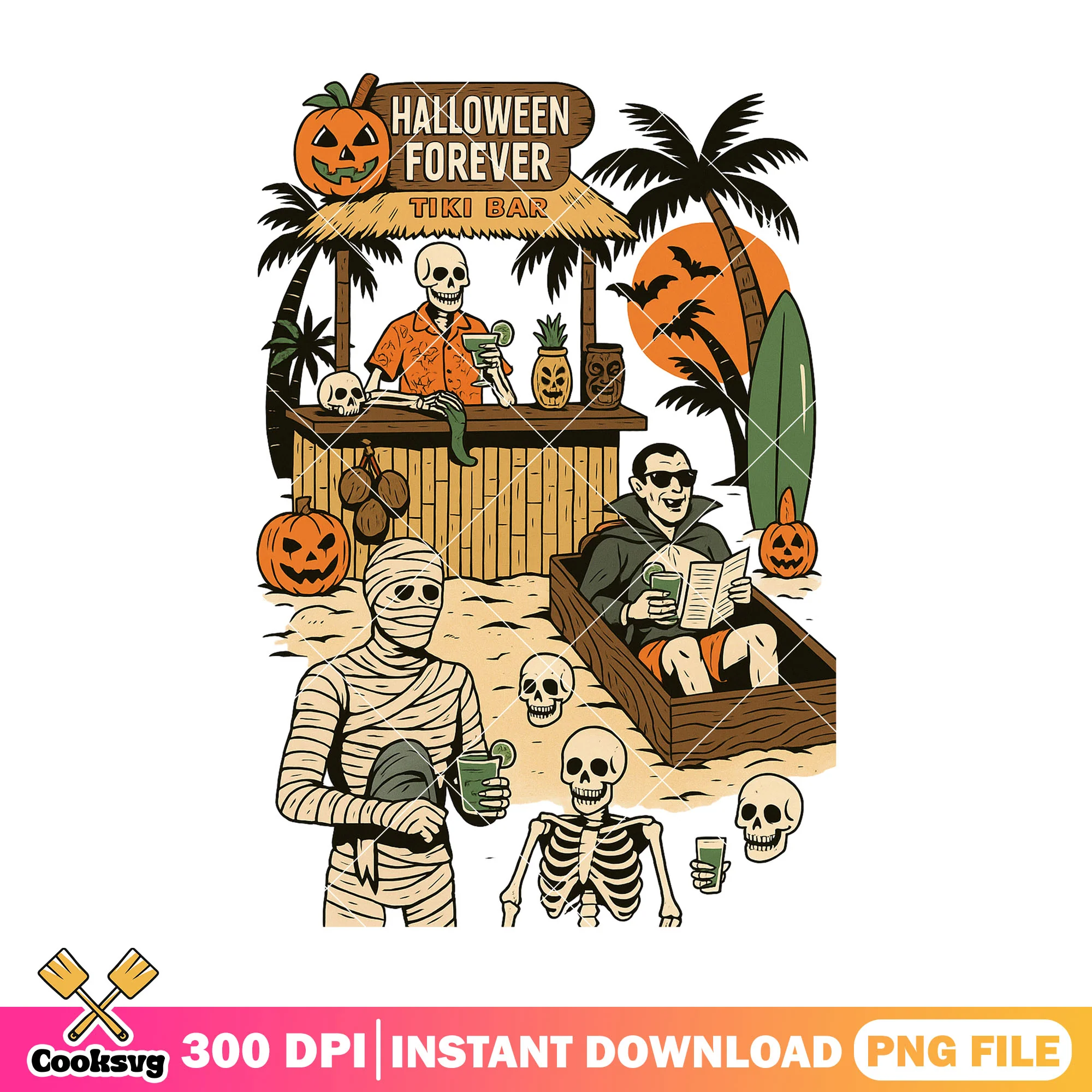 Vintage summer horror png, summer time png, summer vibes png