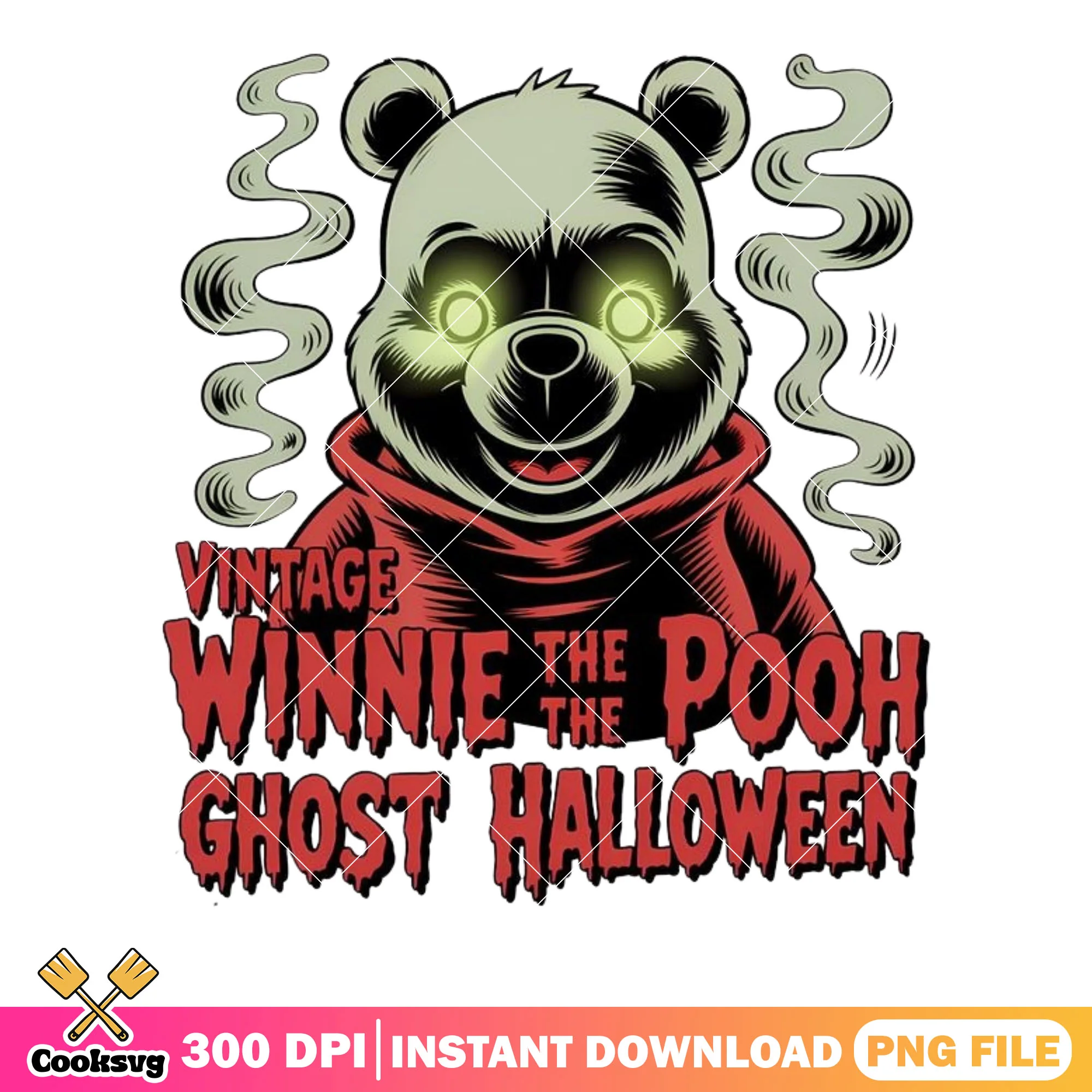 Vintage winnie pooh png, disney halloween png, ghost hallowen png