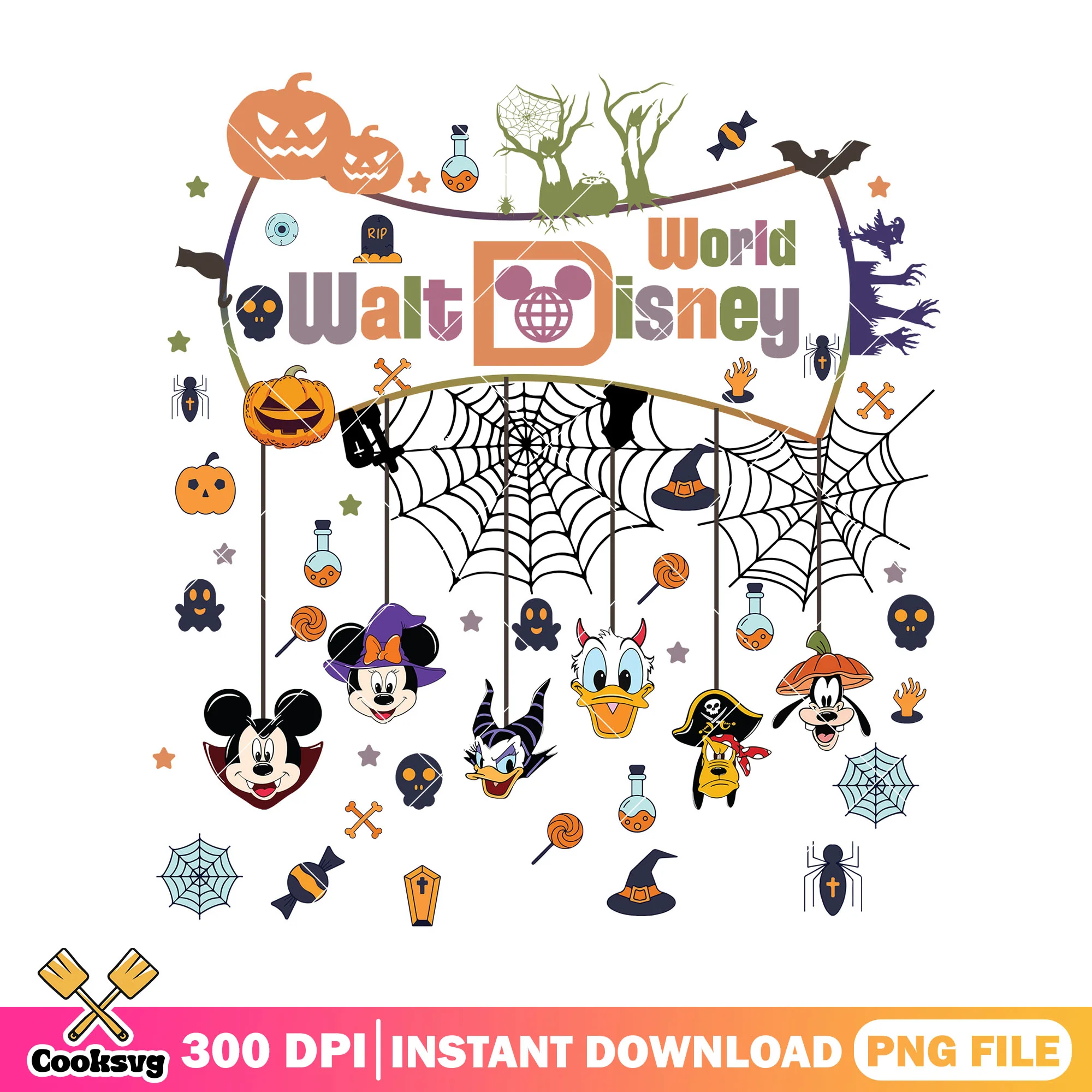 Walt disney halloween spirit png, halloween town png, disney plus png