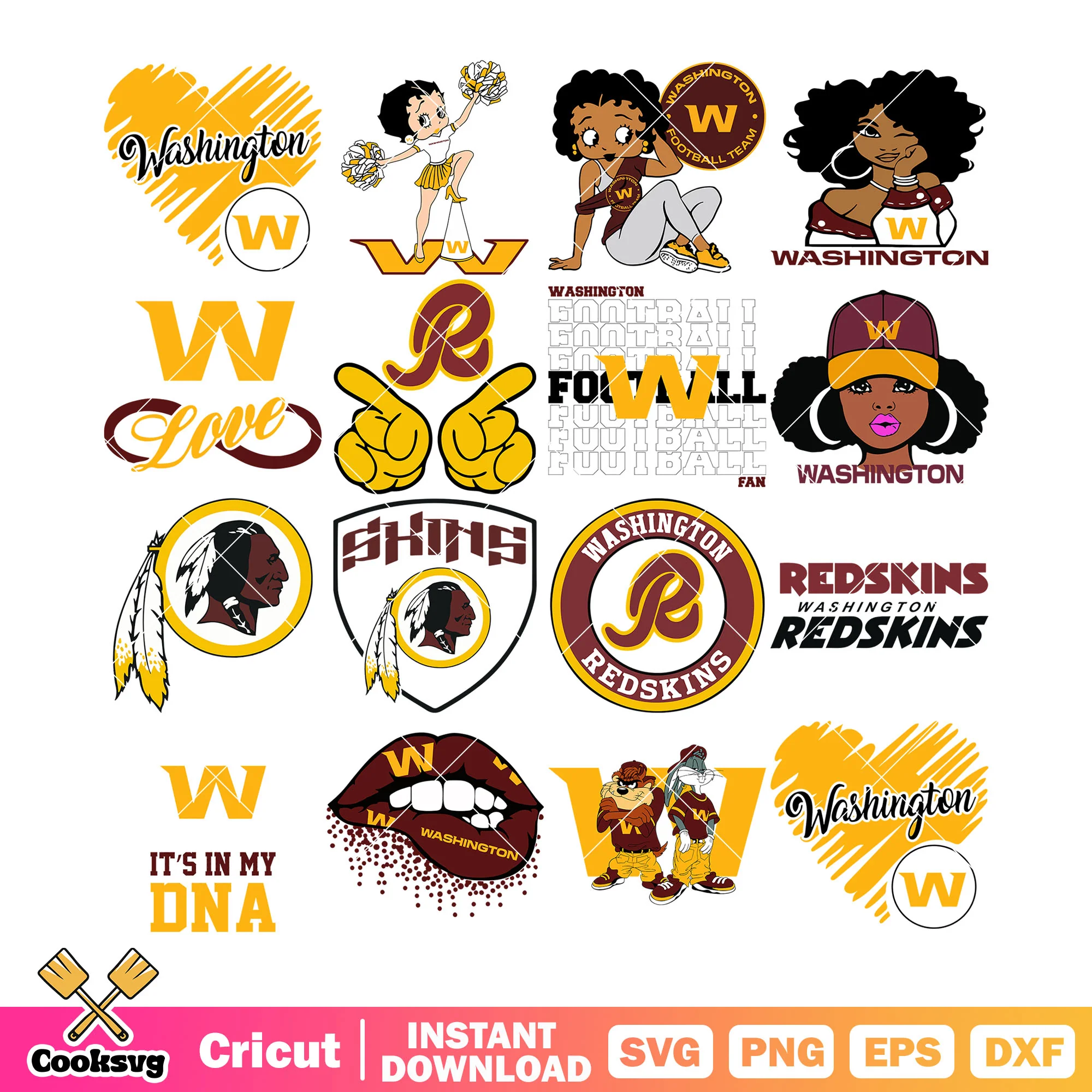 Washington commanders love bundle svg, washington red skins bundle svg