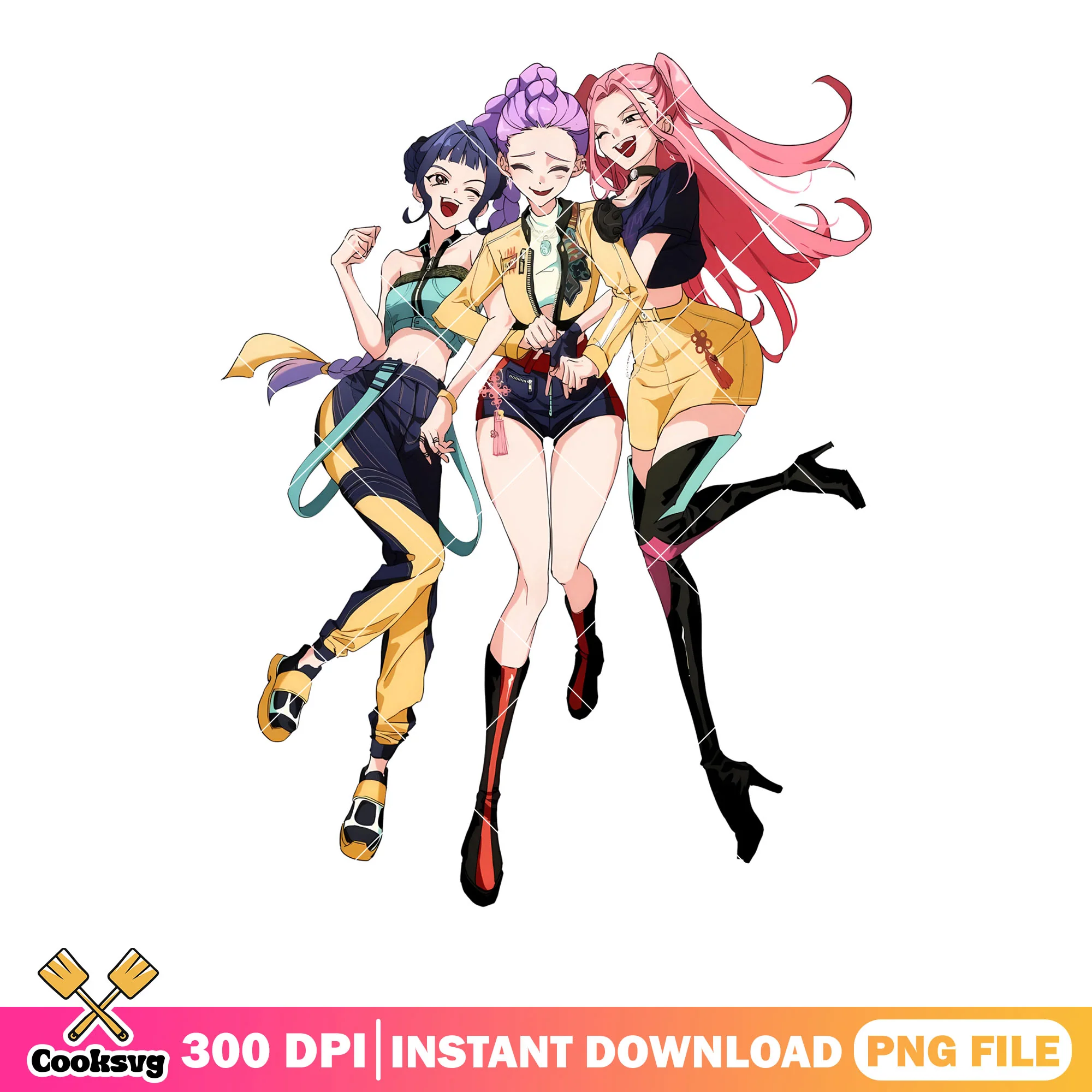 We made it pose huntrix png, rumi huntrix png, huntrix singers png