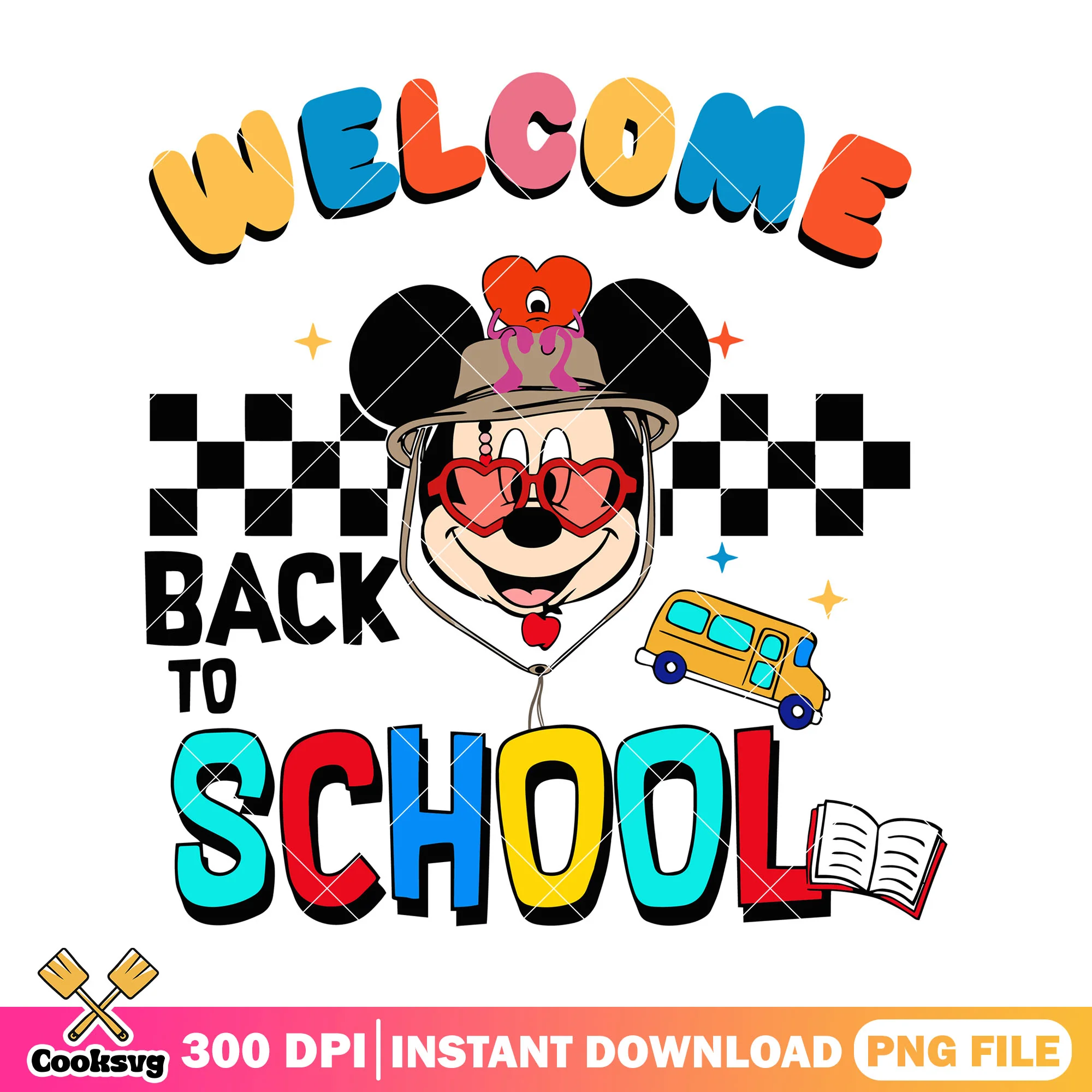 Welcome mickey school png, disney world png, going back to school png