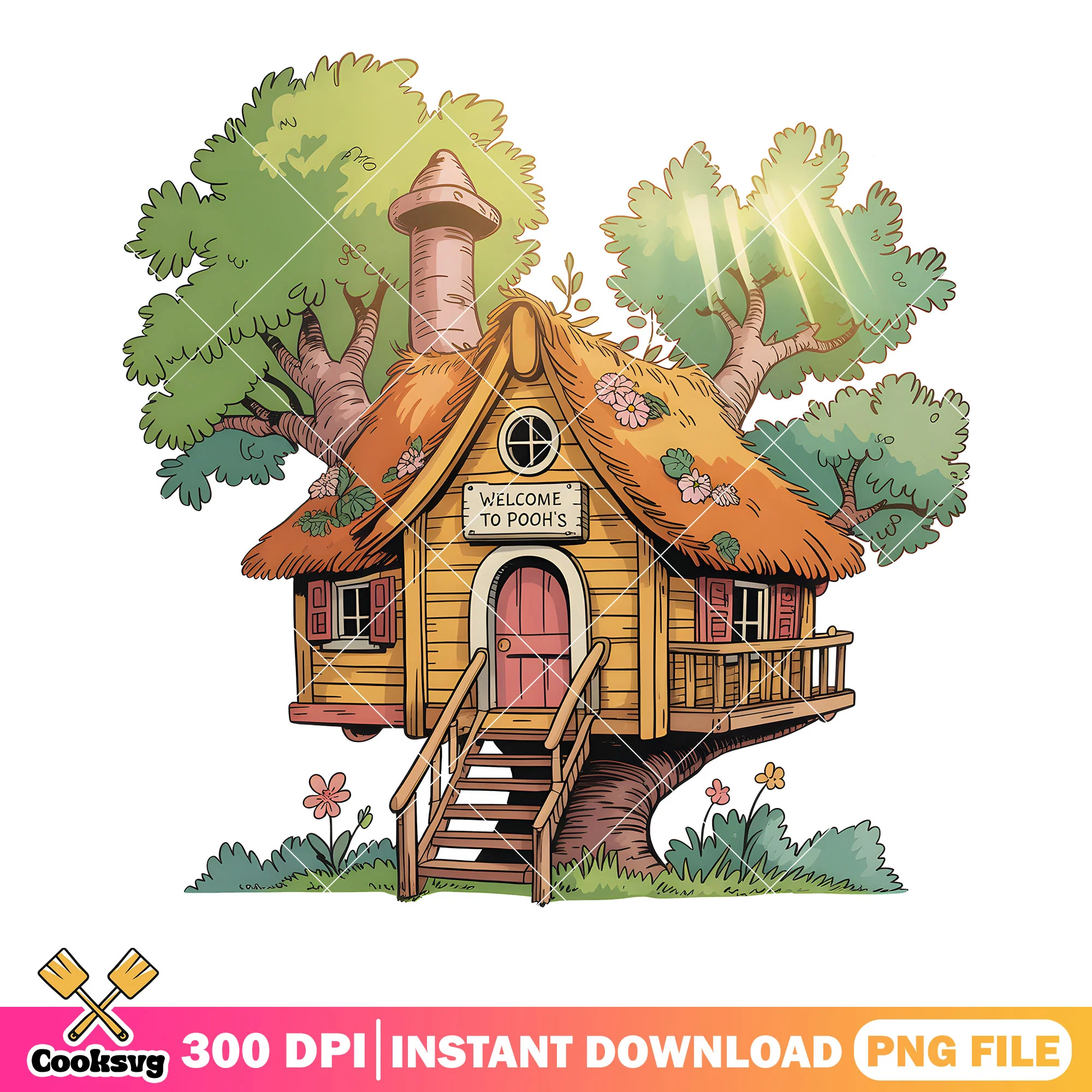 Welcome to pooh house png, pooh home png, winnie the pooh png