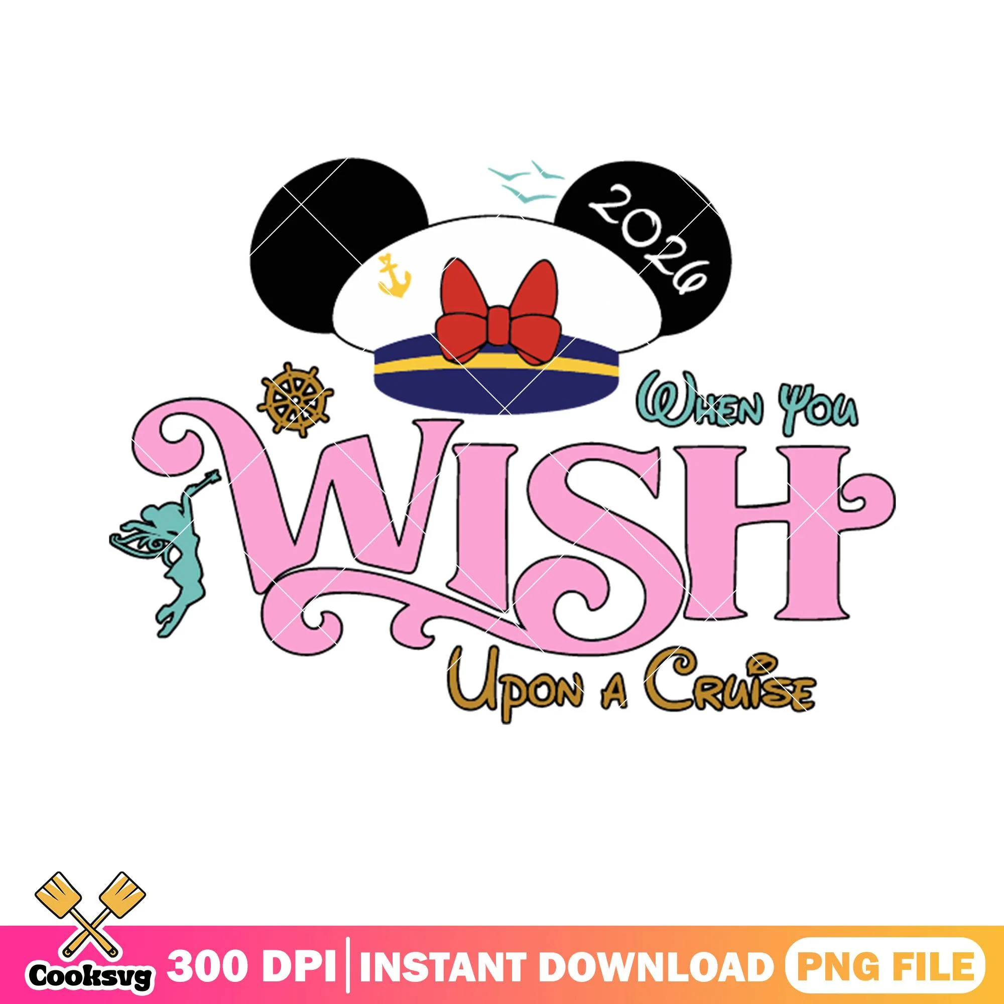 When you wish upon a cruise png, disney cruise png, mickey ear png