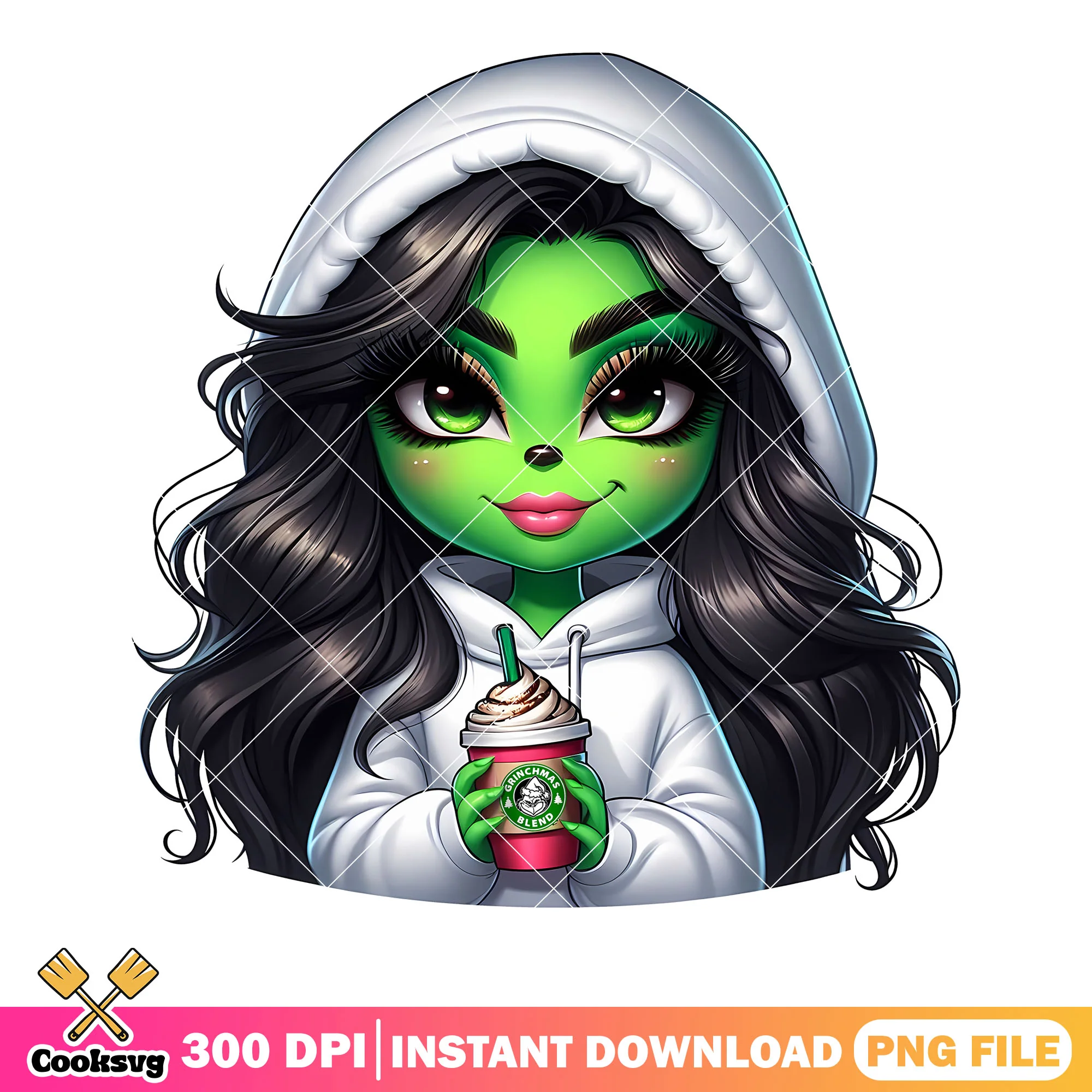 White christmas girl png, merry xmas png, the grinch png