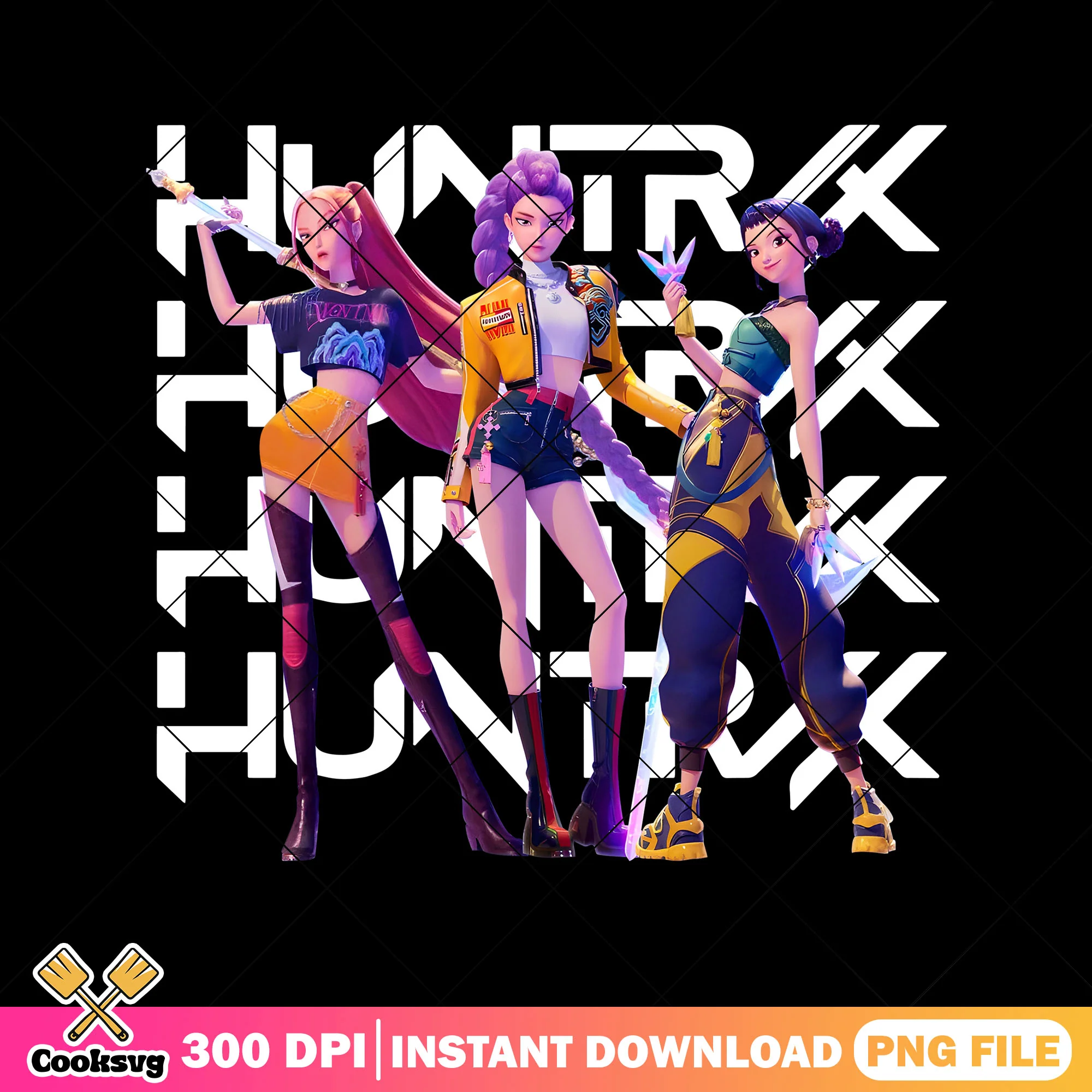 White huntrix kpop girl png, huntrix netflix png, kpop hunters png