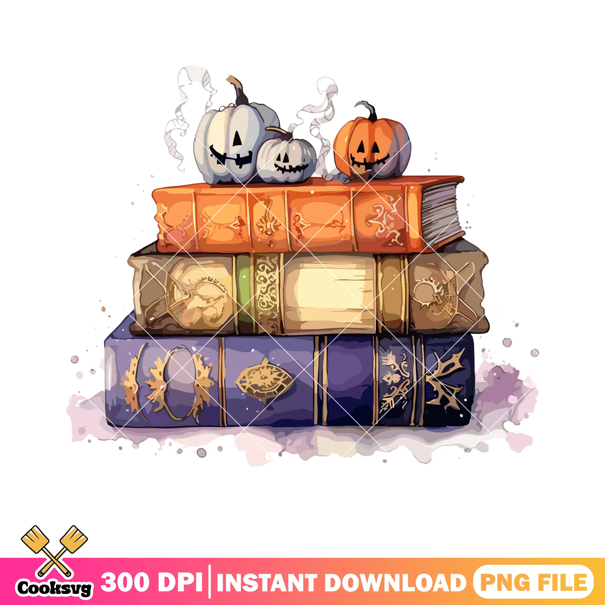White wicker pumpkin png, Ancient book  png, halloween scary png