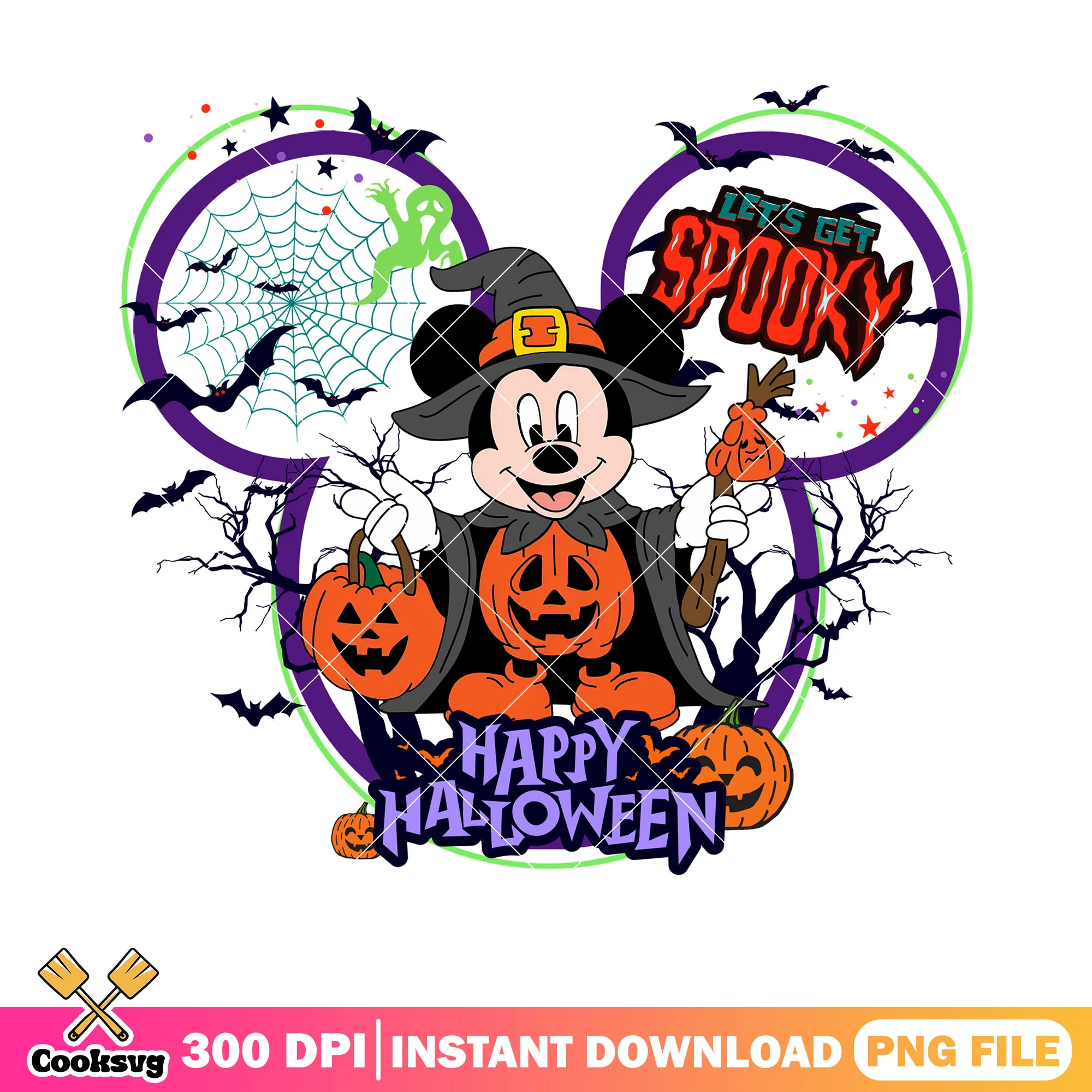 Wicker pumpkin costume png, scary halloween png, mickey mouse png