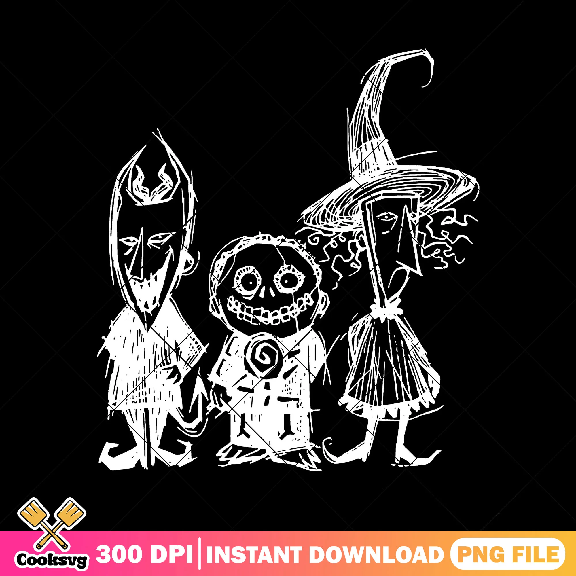 Willains with halloween costumes png, scary disney png, disney world png