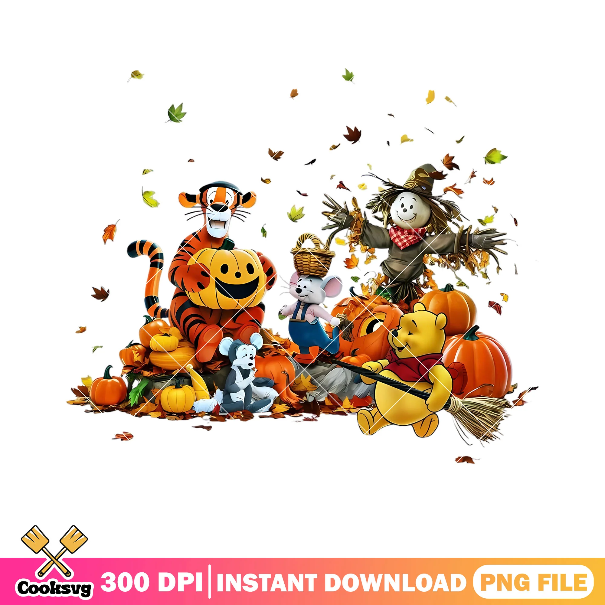 Winnie the boo halloween season png, disney halloween png, jack o lantern png