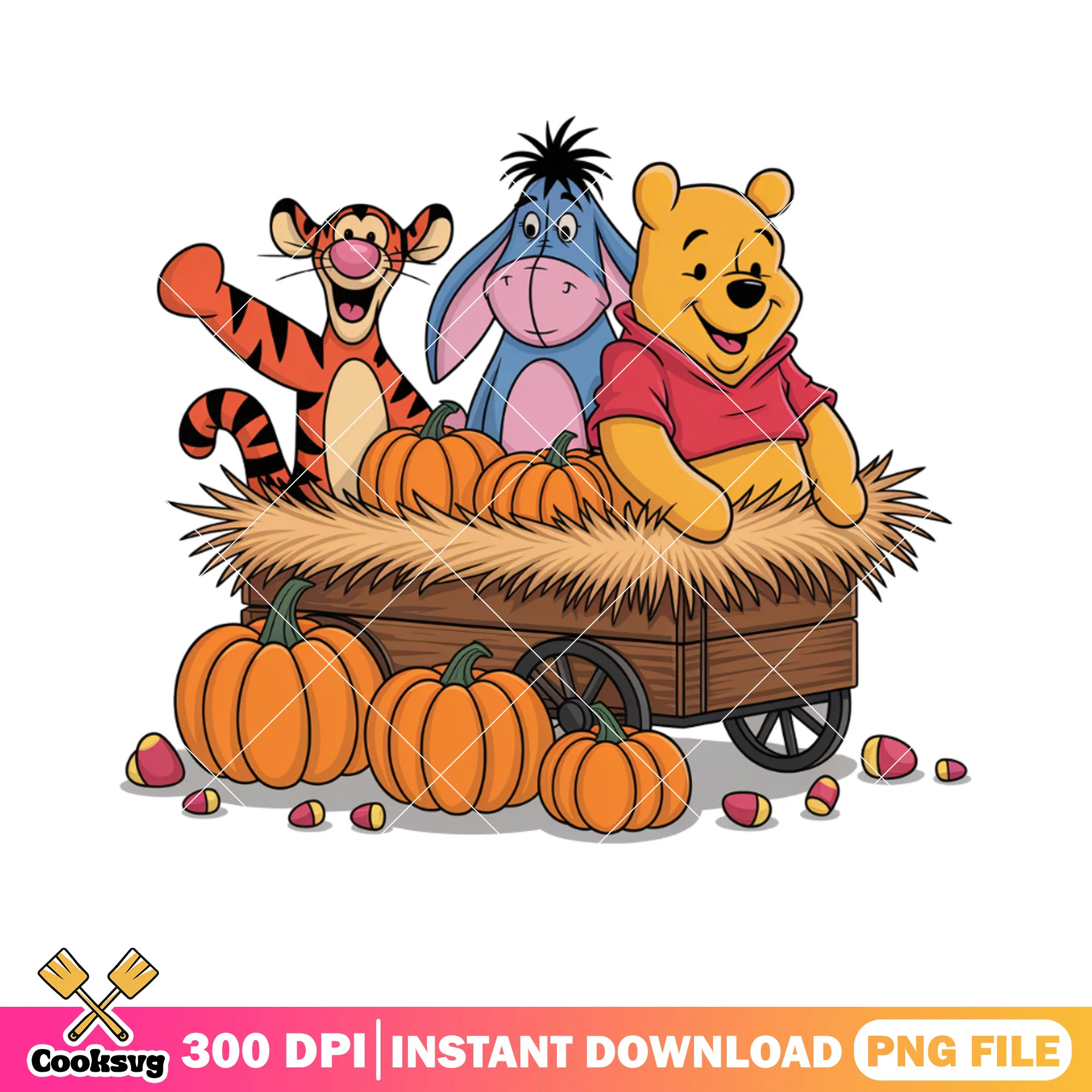 Winnie the pooh character png, disney halloween png, eeyore art png
