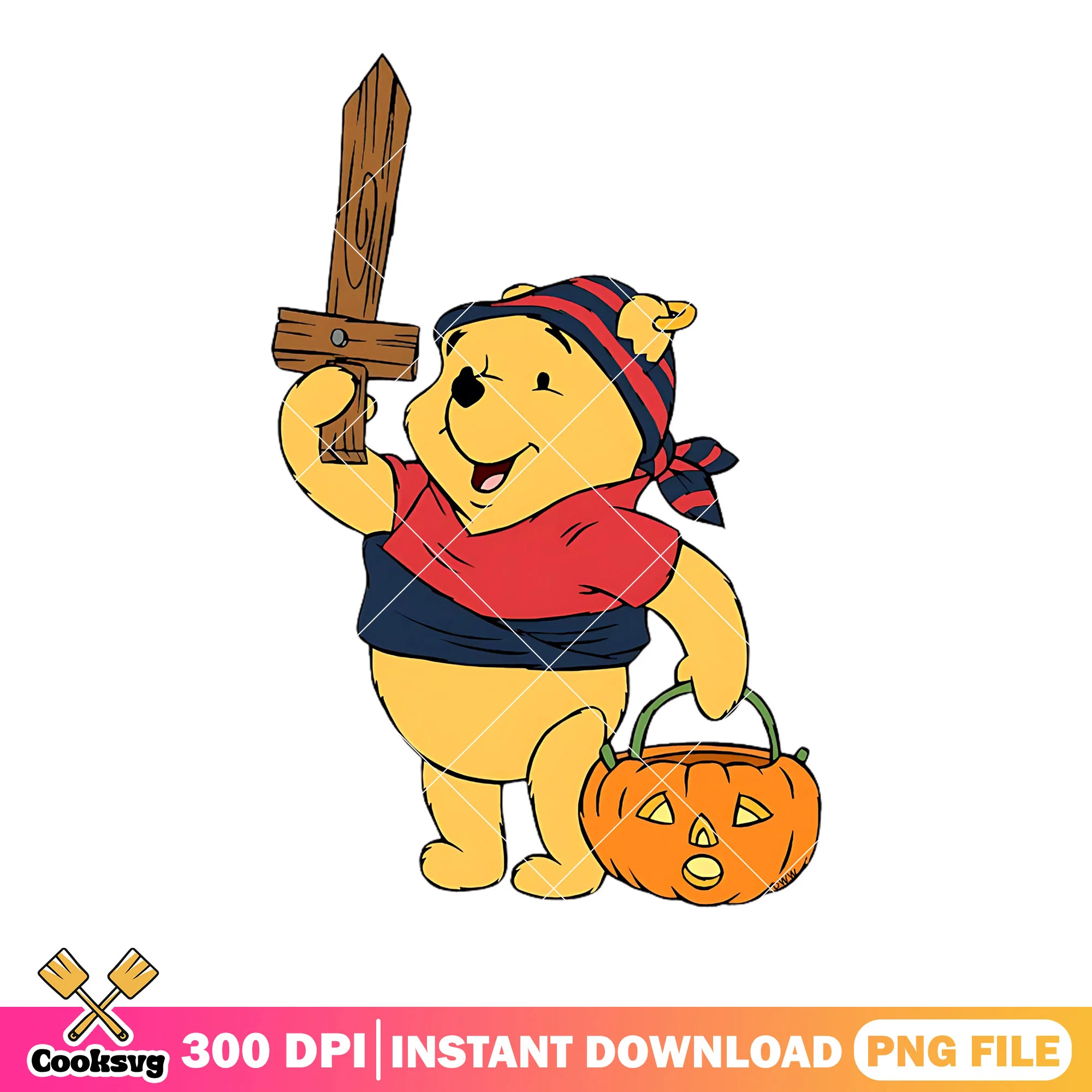 Winnie the pooh characters png, pirate costume png, disney halloween png