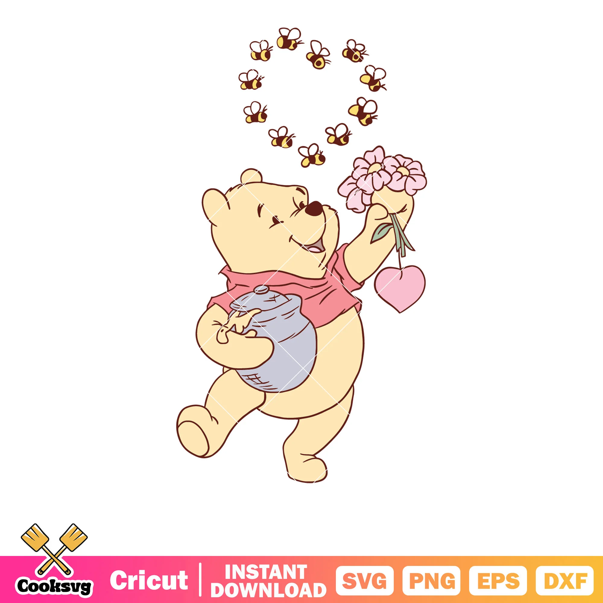 Winnie the pooh valentine love svg, winnie the pooh valentine svg
