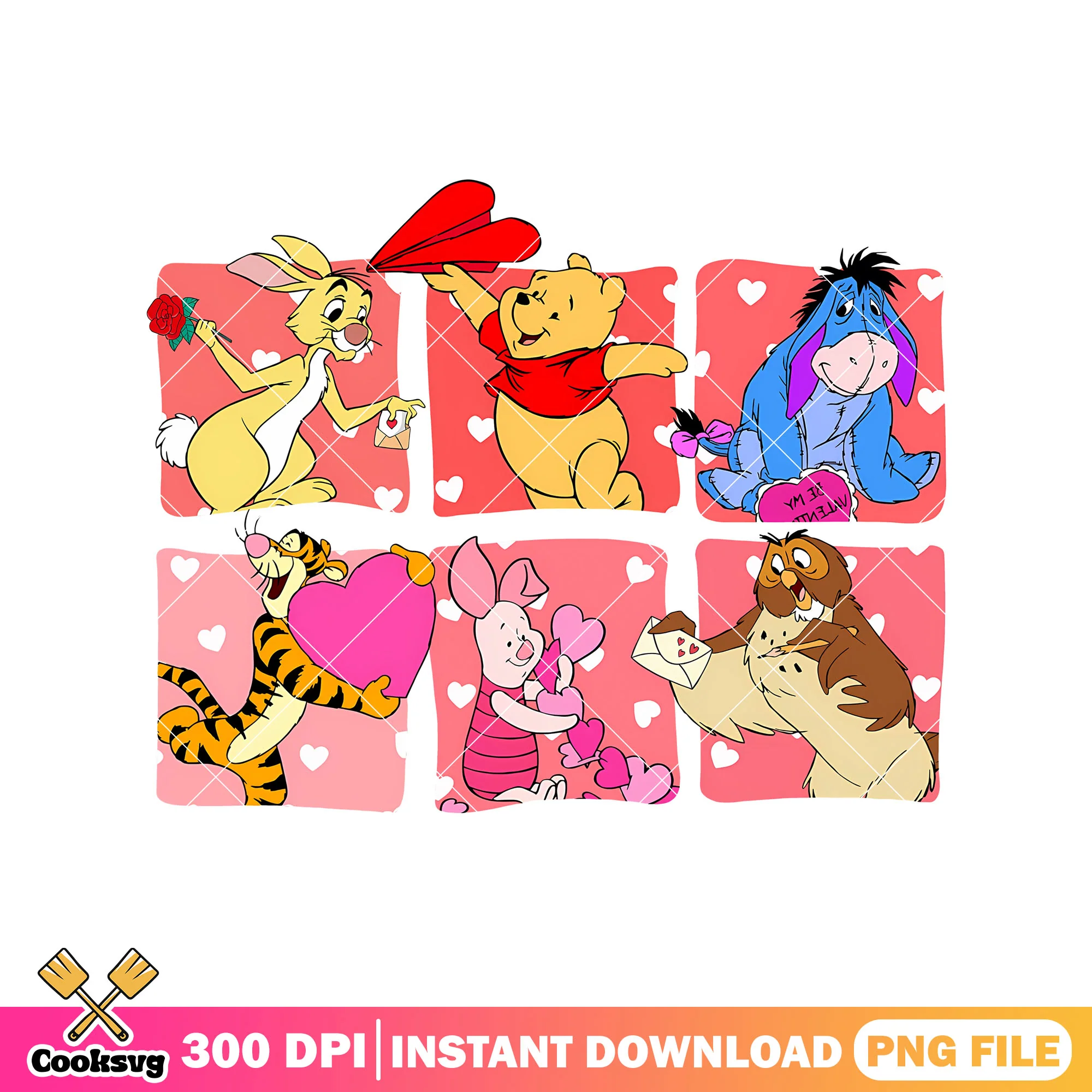 Winnie the pooh valentine png file, pooh love valentine png